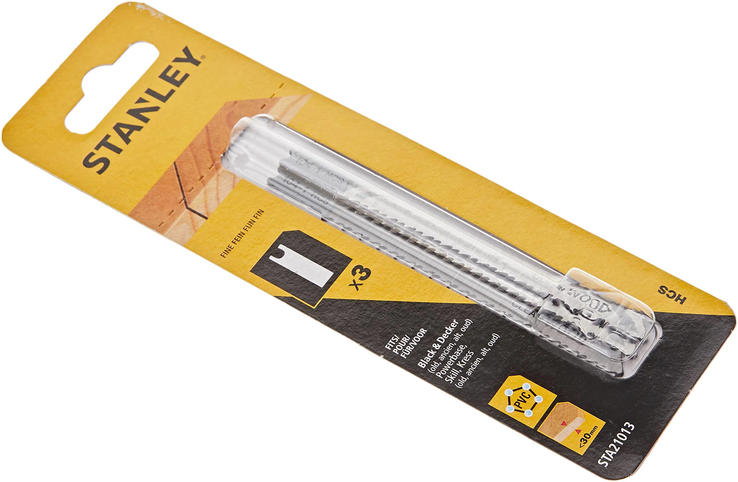 STANLEY STA21013-XJ 3 hojas HCS para Corte fino, Recto y sin astillas
