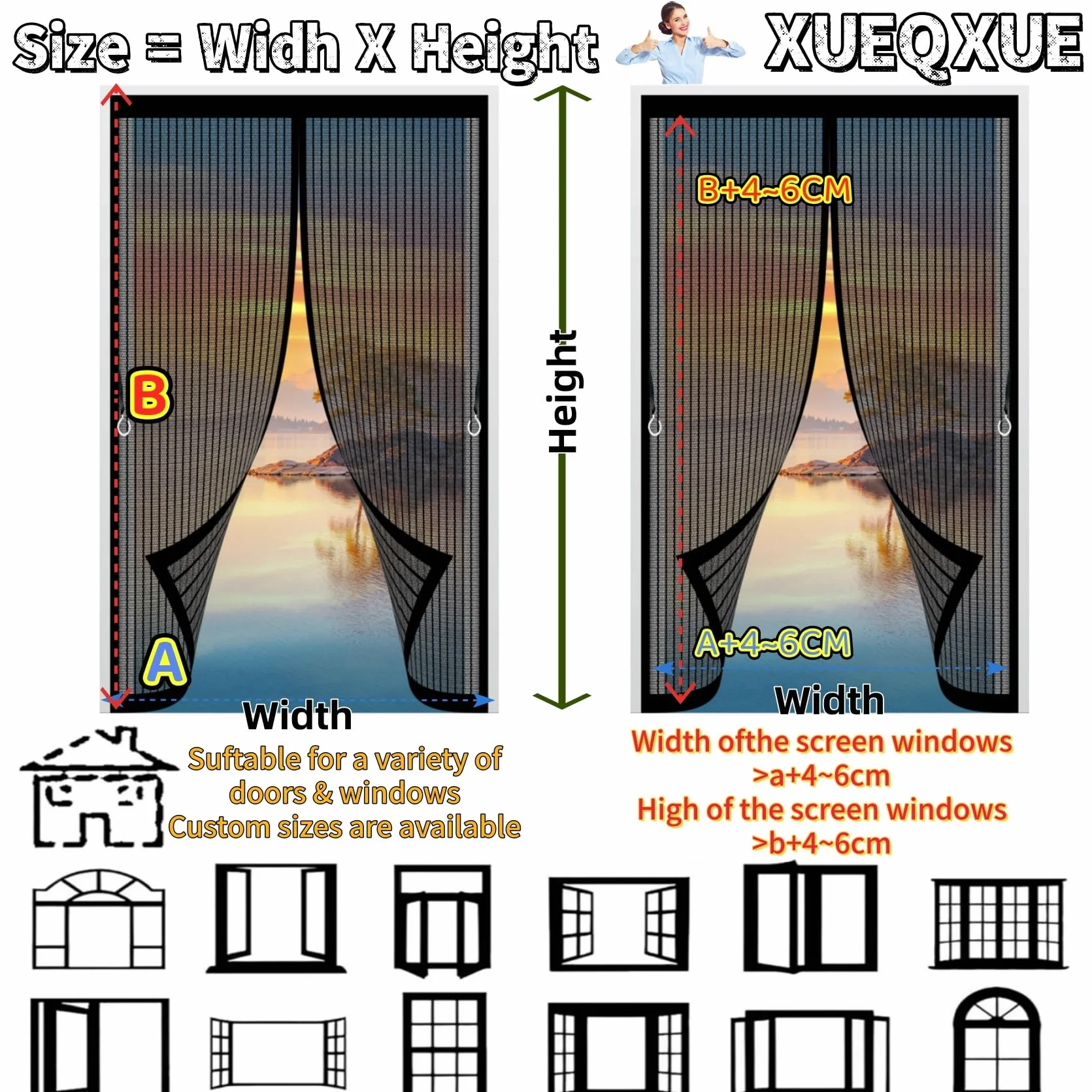 Moskitiery Do Drzwi 178 x 206 cm Silne Magnesy, Montaż Bez Wiercenia, Zamyka Się Automatycznie, Chroni Przed Muchami I Owadami Drzwi Francuskie Z Moskitierą Do Tarasowych, Czarny