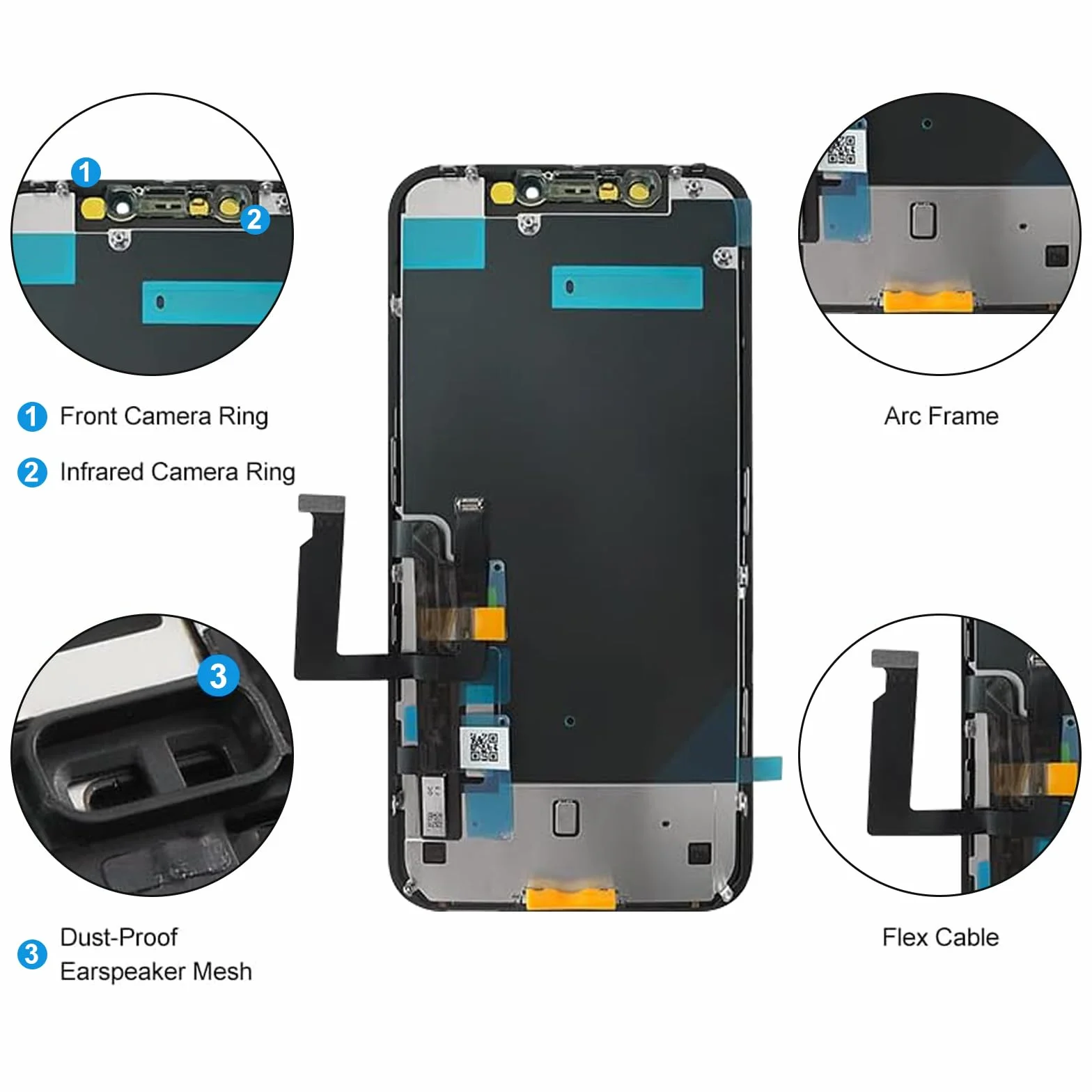 Wymiana ekranu LCD do iPhone XR 6,1'' zespół wyświetlacza z dotykowym digitizerem A1984 A2105 A2106 A2107 A2108 zestaw naprawczy
