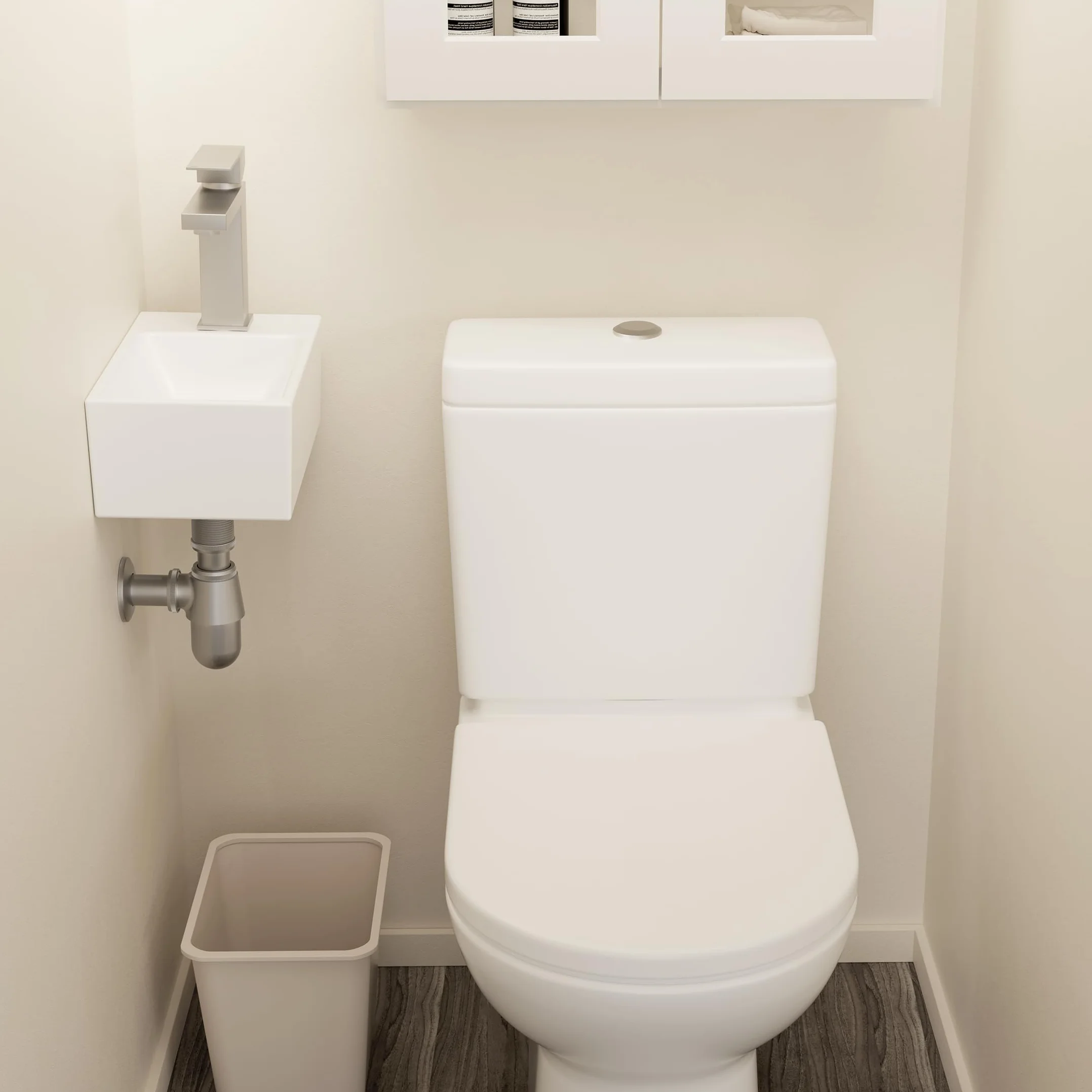 KES Umywalka łazienkowa montowana na ścianie, prostokątna mała szatnia umywalka prawy otwór na kran, 30 cm x 16 cm porcelana ceramiczna biała, BWS100R