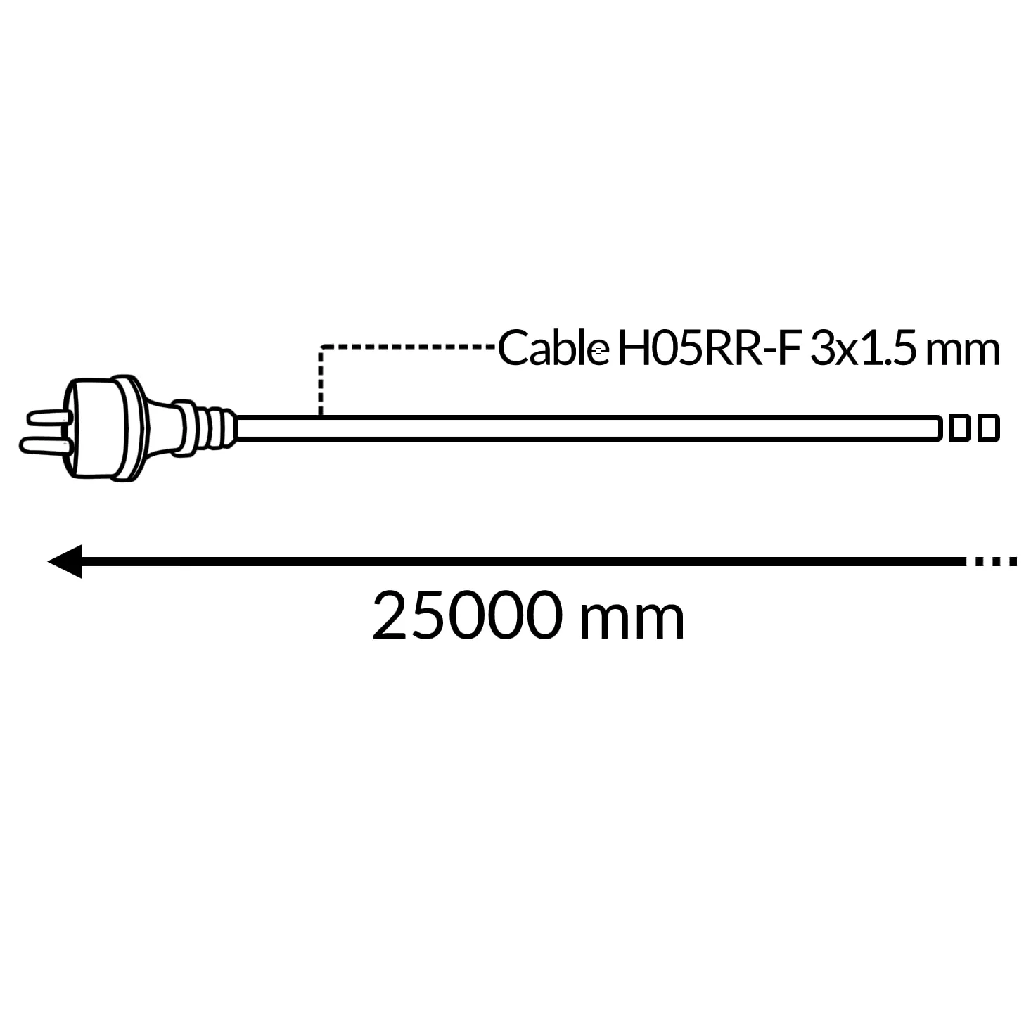 M mimotec - Zewnętrzny zwijacz kabla 25 m IP44 4 gniazda 3200W 16A | Kabel H05RR-F 3G1,5 mm² | Ochrona przed dziećmi | Idealny do ogrodu, na plac budowy i warsztatu