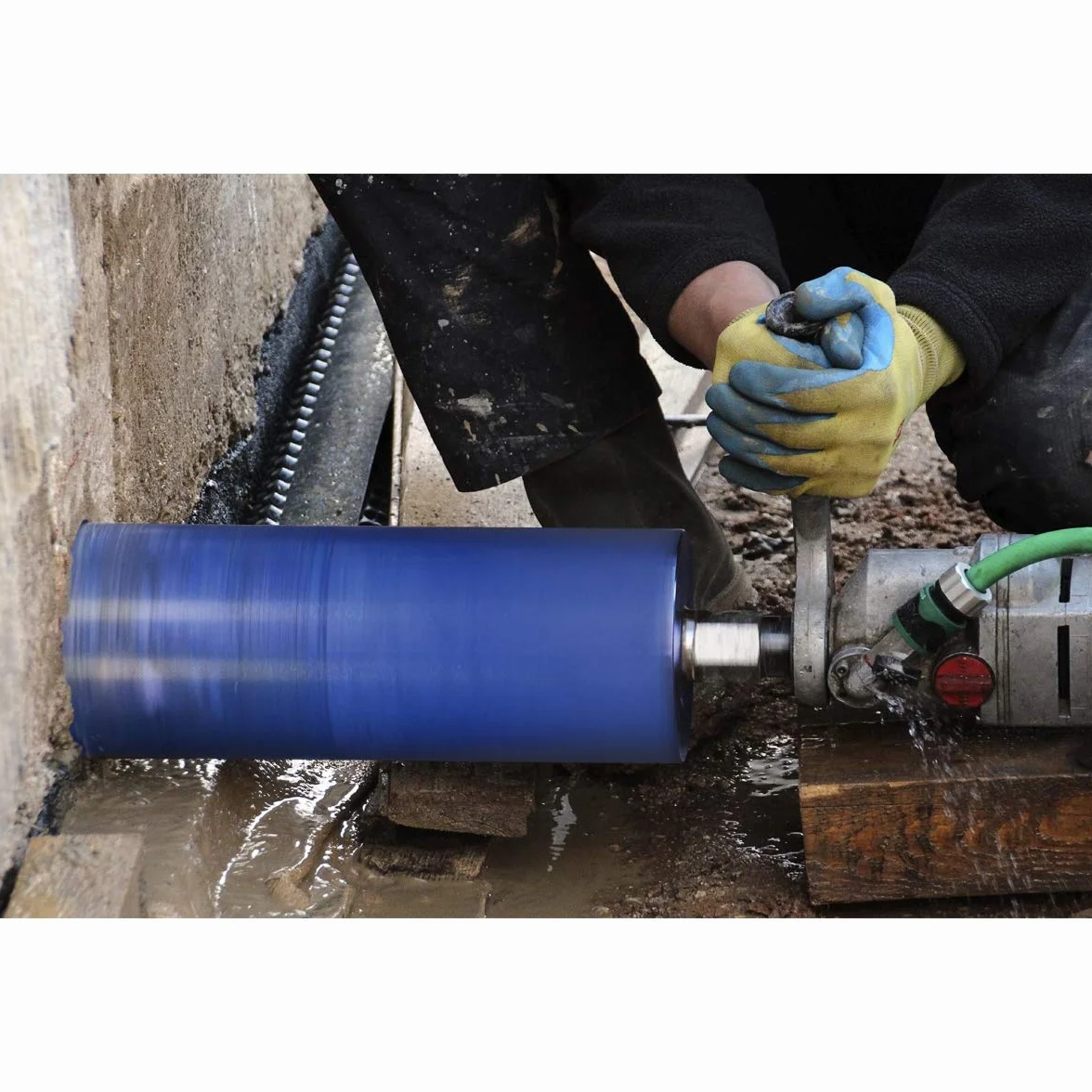 ECD Germany diamentowe wiertlo rdzeniowe 1 1/4" Ø180mm 455mm do wiertarek narzedzie do metalu diamentowe do pracy na mokro i sucho doskonale do wiercenia w betonie oraz innych twardych materialach