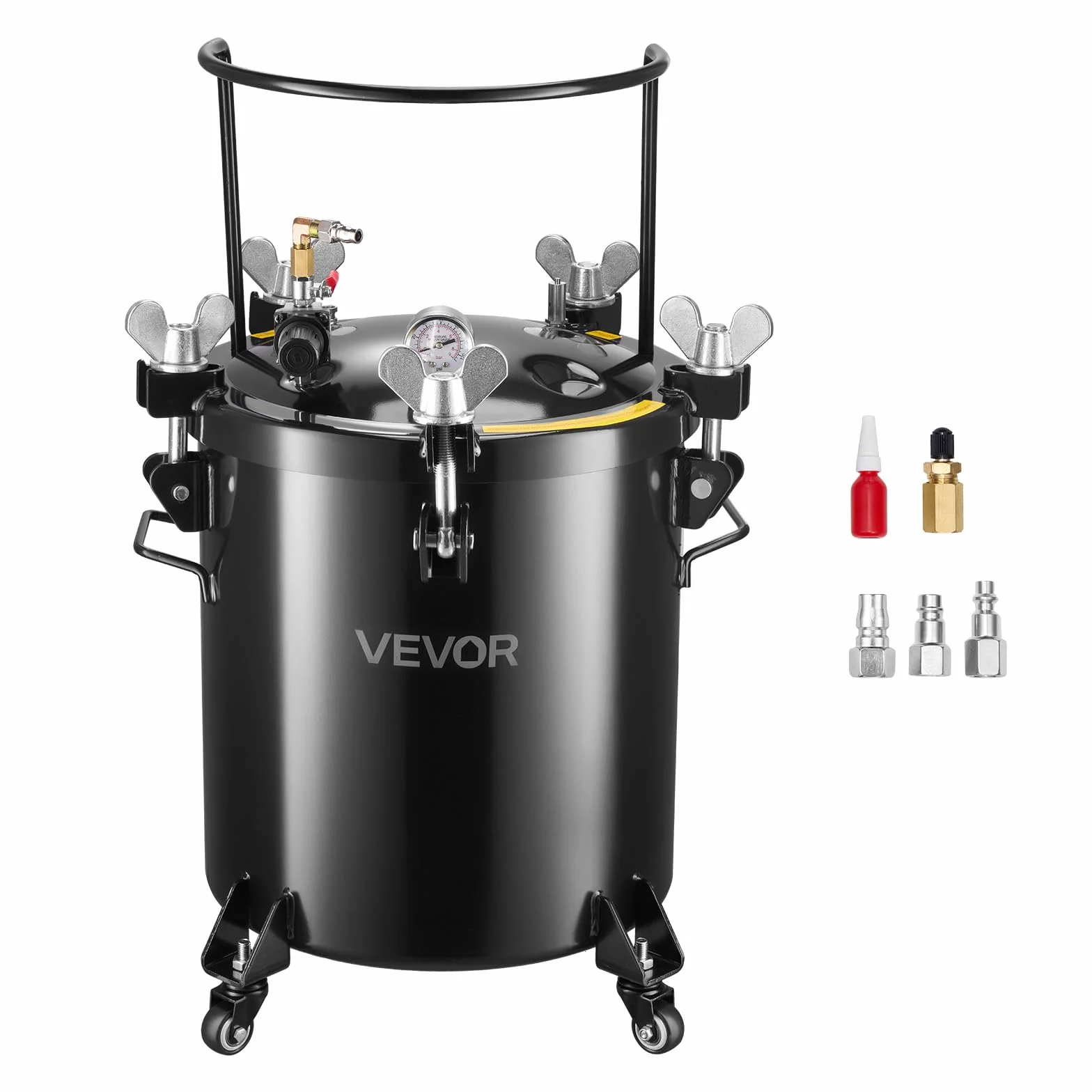VEVOR Zbiornik ciśnieniowy na farbę, 10,6 gal/40 l, wytrzymały stalowy zbiornik ciśnieniowy z trzema szybkozłączkami, do użytku domowego, tworzenia sztuki, zbiorników o dużej średnicy