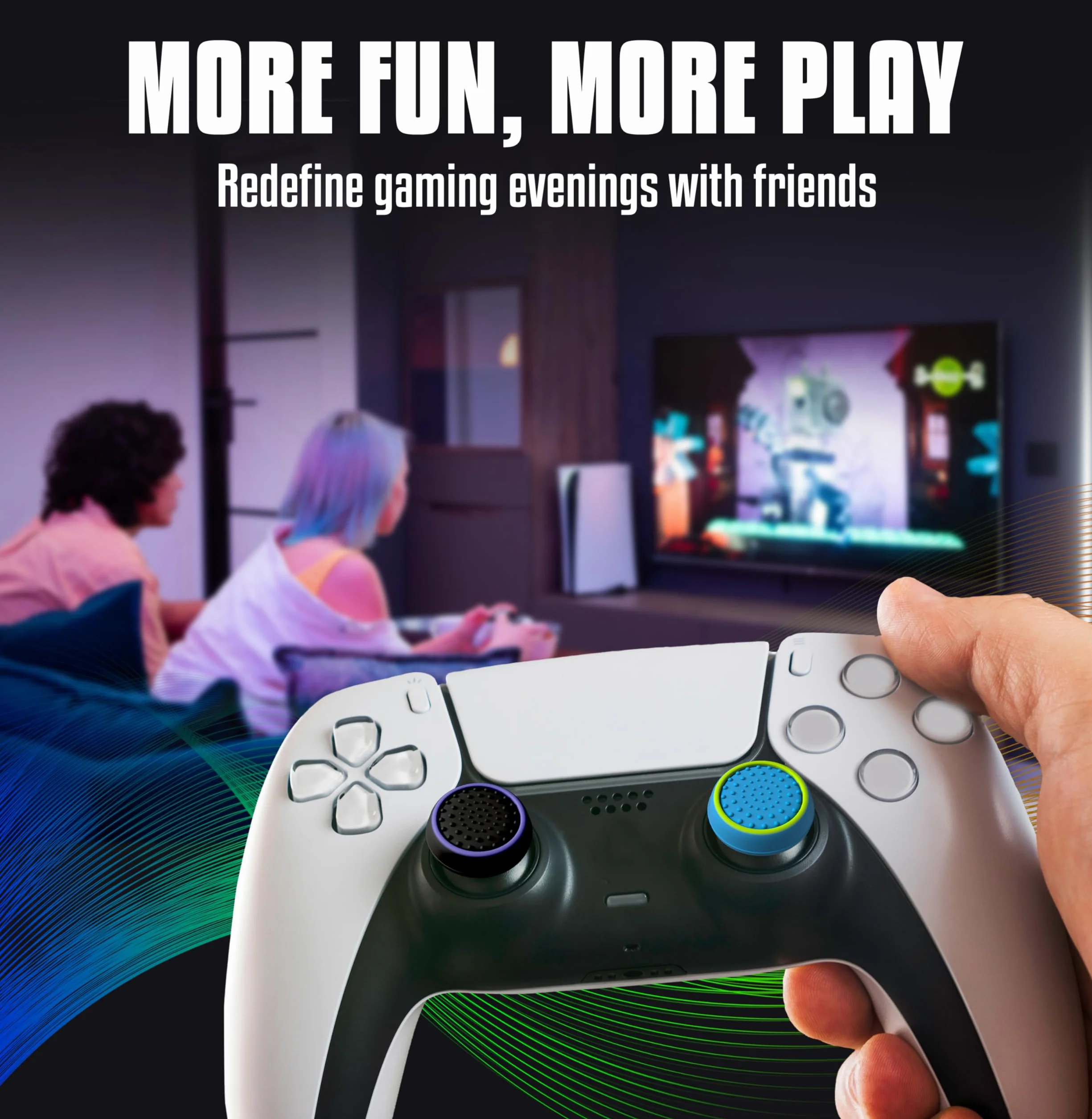 MatoSan® Zestaw 8 Nakładek na Drążki Analogowe – Kompatybilne z PS5 – Antypoślizgowe Nakładki na Thumbstick – Akcesoria Gamingowe do Kontrolerów