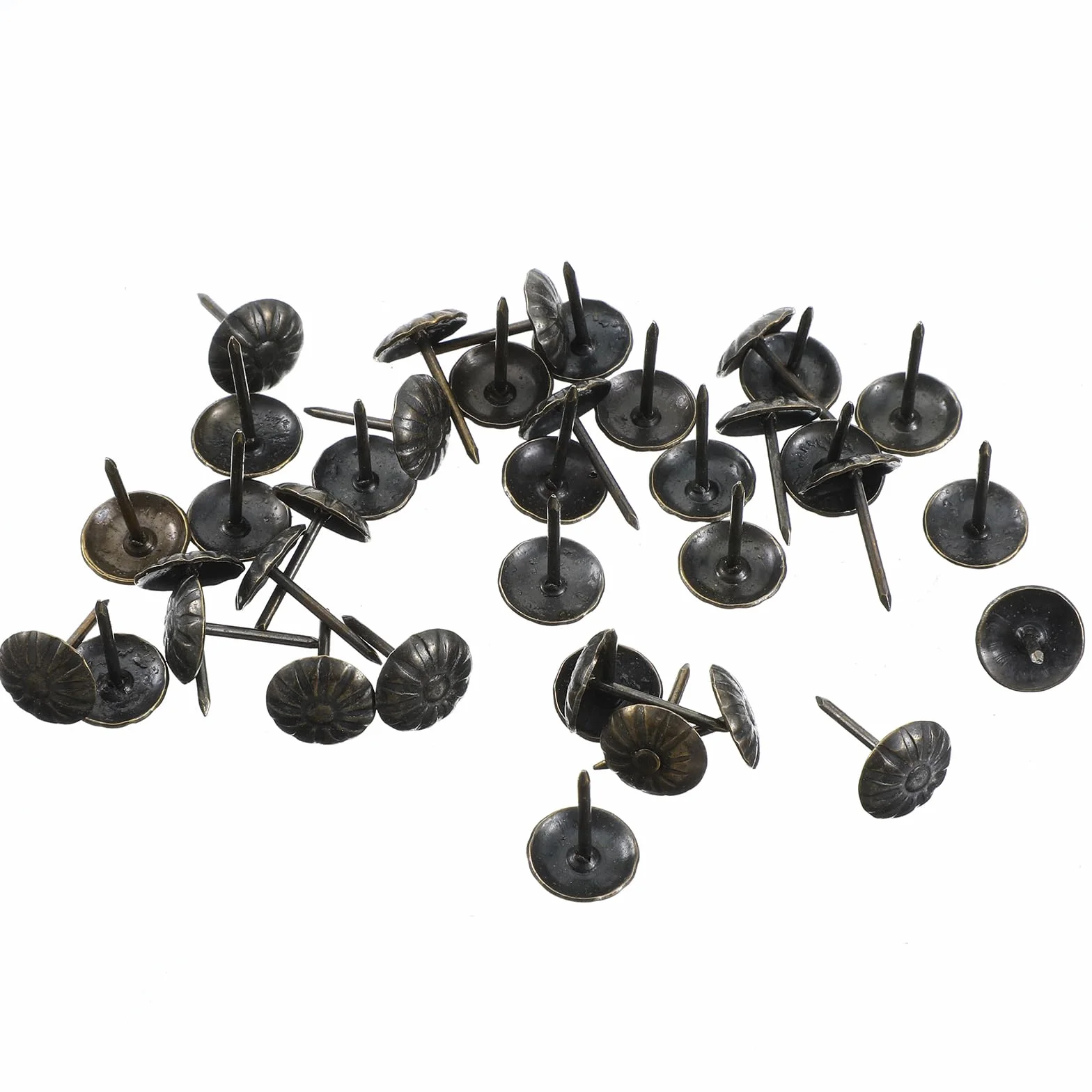 100 szt. antycznych spinek z brązu do mebli, dekoracyjne gwoździe tapicerskie, 18,5 cm pinezki tapicerskie do mebli, projektów DIY, mosiężne kciuki, gwoździe do sofy, pinezki meblowe, 100 szt