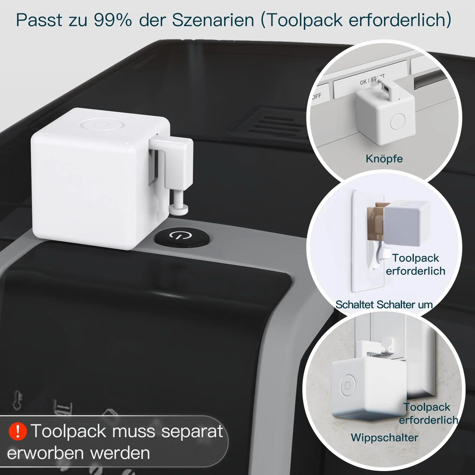MOES ZigBee Fingerbot Plus Smart Switch Toggle-Smart Button Pusher Upgrade ze sterowaniem dotykowym, wymaga MOES Gateway do Alexa, Google Home i sterowania timerem