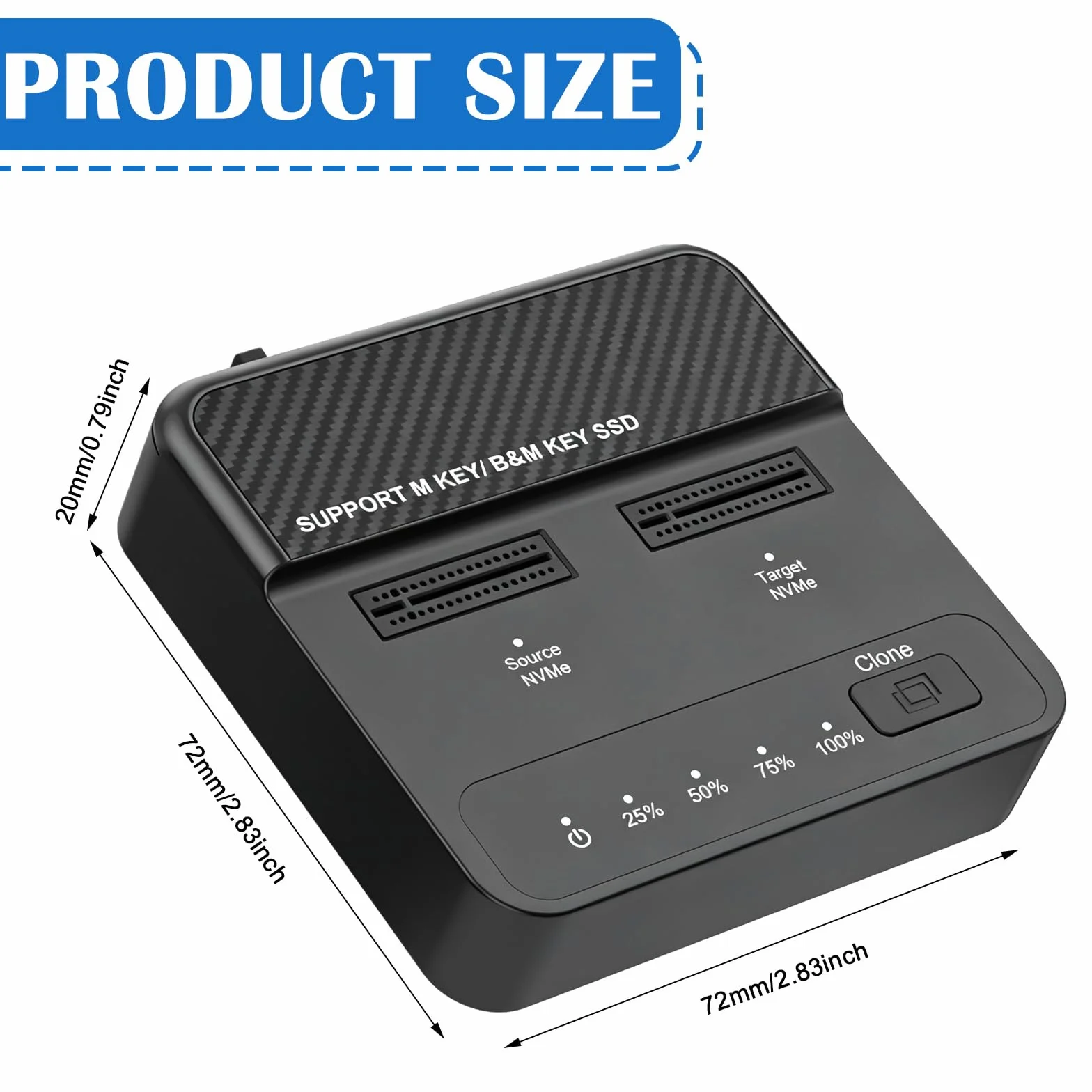 M.2 NVMe & SATA Stacja dokująca, stacja dokująca do dysków twardych 20 Gbps Dual Bay M2 NVMe SSD obudowa USB 3.2 Gen 2 Reader Duplicator Offline Clone Station do 2230/2242/2260/2280 NVMe