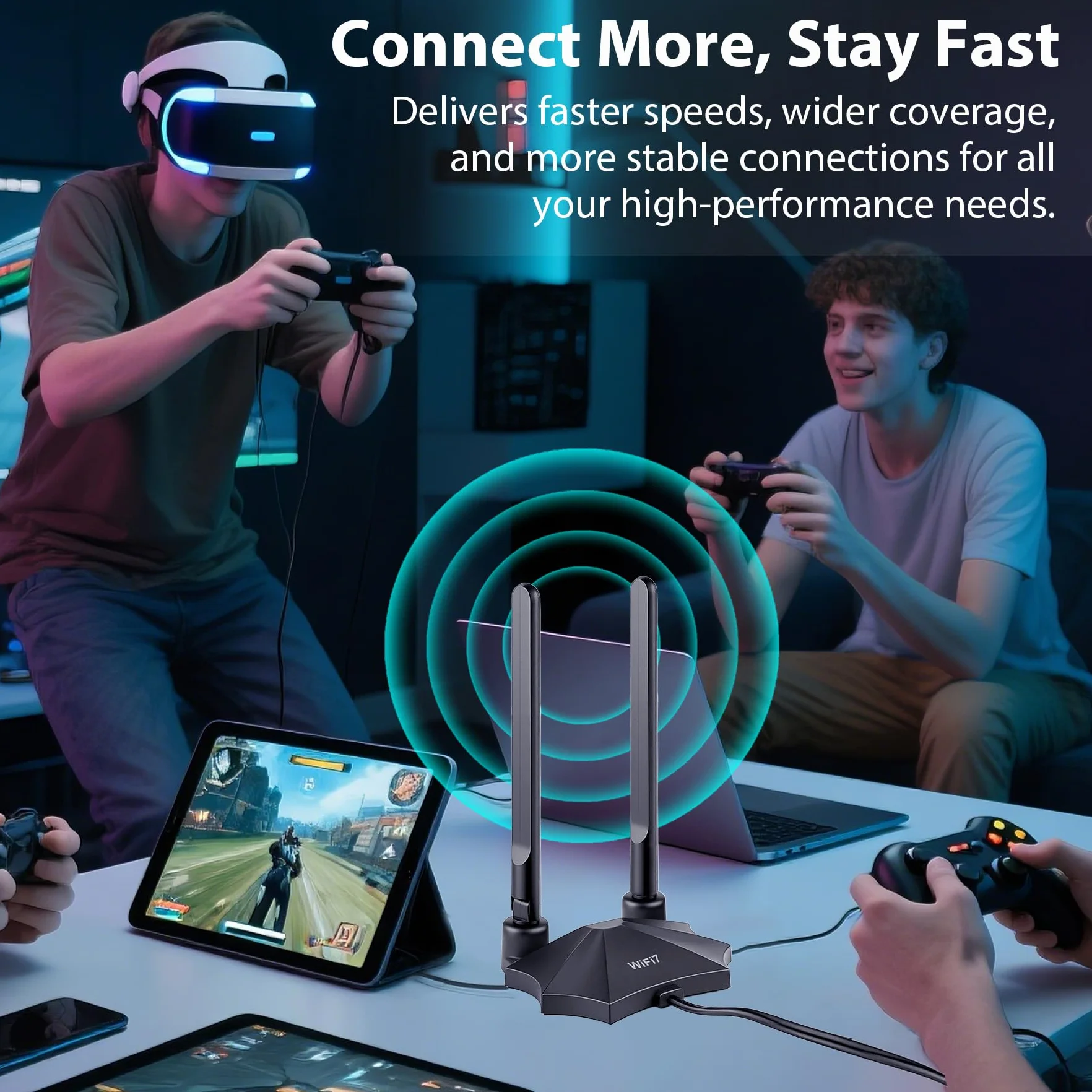 Antena magnetyczna WiFi 7 dBi 9 dBi antena WLAN z wtyczką RP-SMA dla mężczyzn do WiFi 7/6E routera PC, komputera stacjonarnego, karty PCI-E, Asus Gigabyte, płyta główna do gier