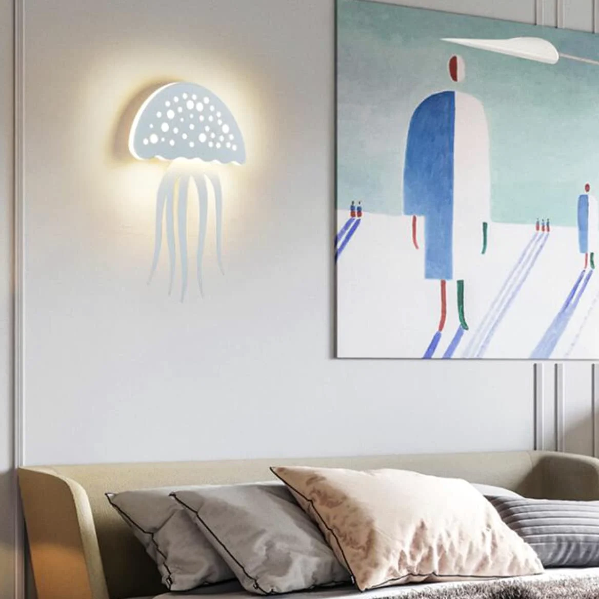 10W kinkiet kryty LED kinkiet pokój dziecięcy lampa meduzy dziecięca noc światło ścienne Cartoon oświetlenie ścienne chłopiec dziewczyna lampka nocna do sypialni ciepły biały 3000K biały