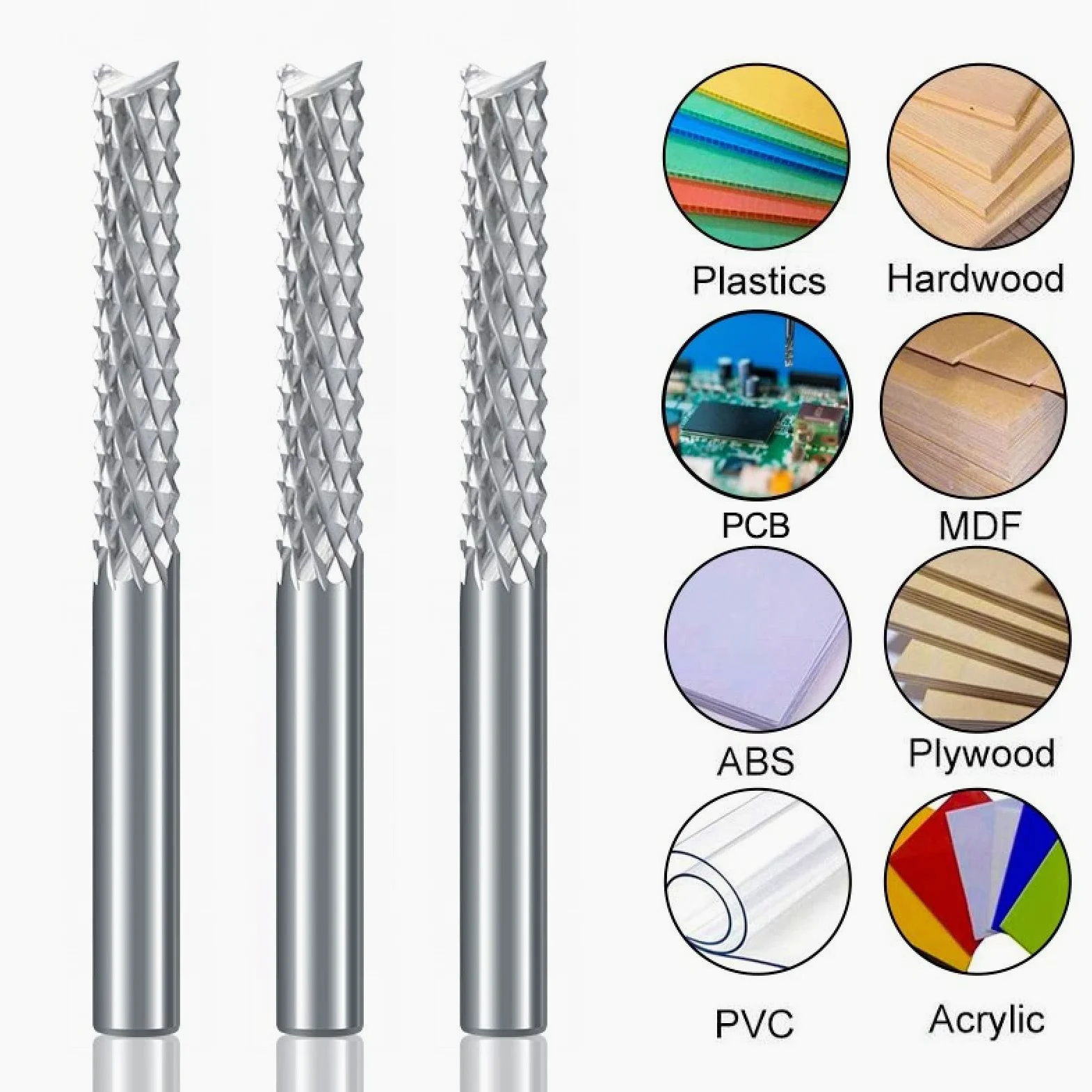 Zestaw wierteł, Frez trzpieniowy do kukurydzy Frez CNC Frez do PCB(10x55x100l)