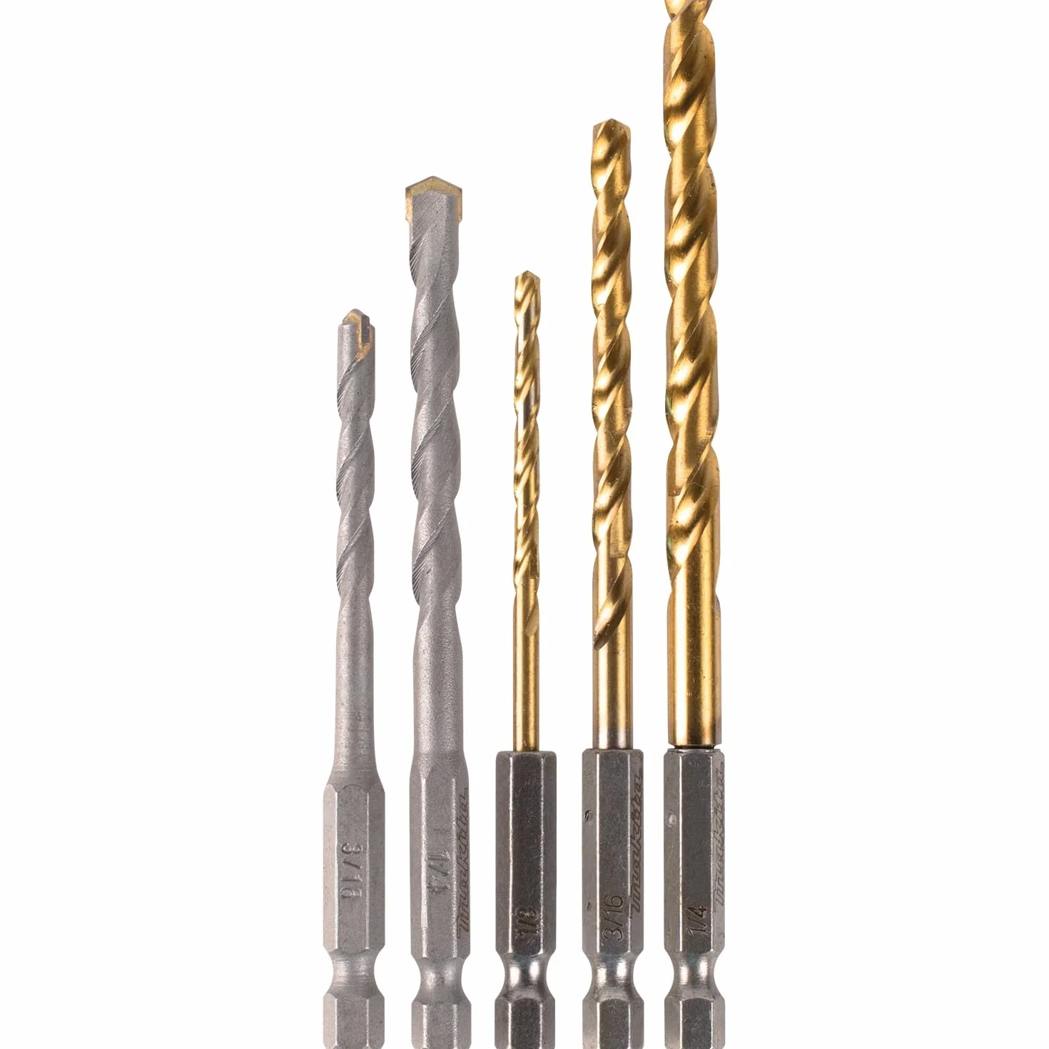 Makita D-23765 zestaw wierteł do betonu i metalu (5 sztuk), 1/4"