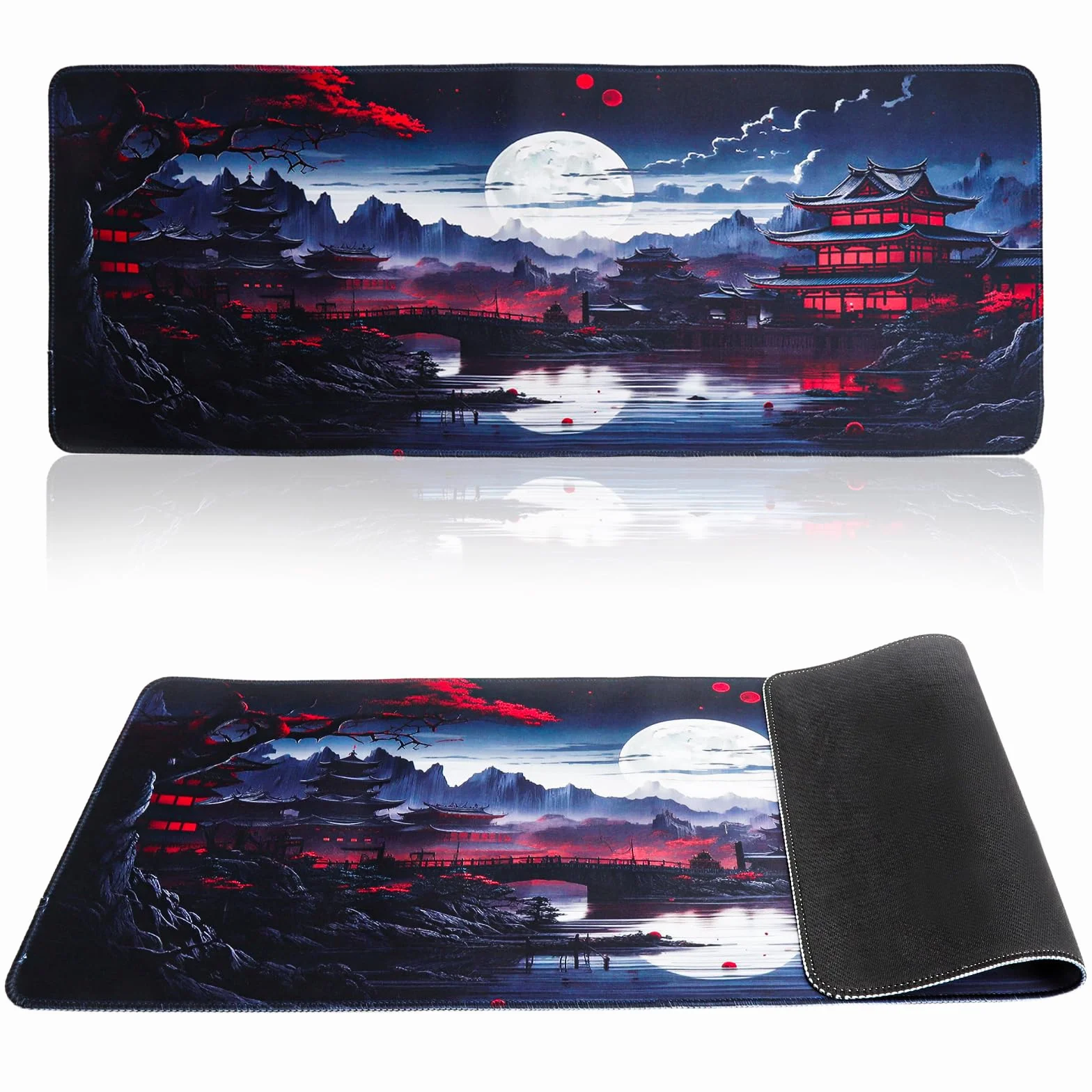 Podkładka pod mysz XXL 800x300 mm dla graczy antypoślizgowa gumowa podstawa obszyte krawędzie anime