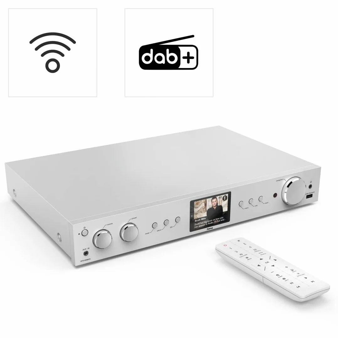Hama Tuner cyfrowy DIT2105SBTX DAB+ FM Internet Bluetooth RXTX APP srebrny