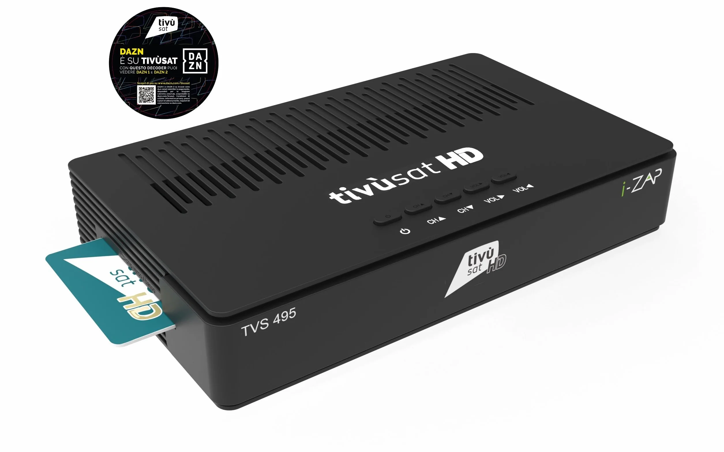 I-Zap Decoder TVS495 DVB-S2 HEVC 10 BIT HD/USB Tivùsat + Telec.2in1