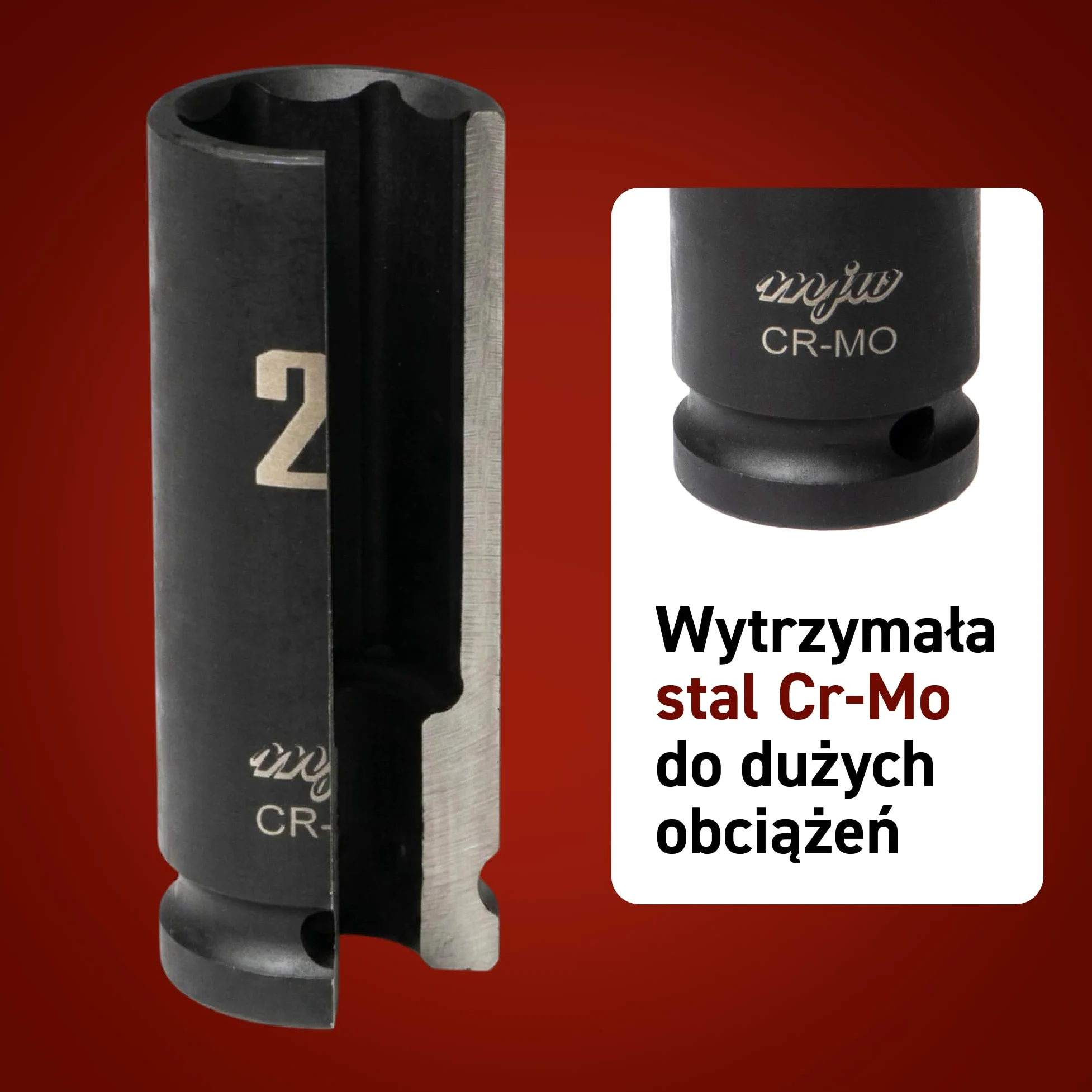 MJW Nasadki udarowe CrMo 1/2" 35 el. (8–32 mm krótkie, 10–32 mm długie) – zestaw nasadek udarowych do kluczy udarowych i narzędzi ręcznych – do garażu i profesjonalnego warsztatu