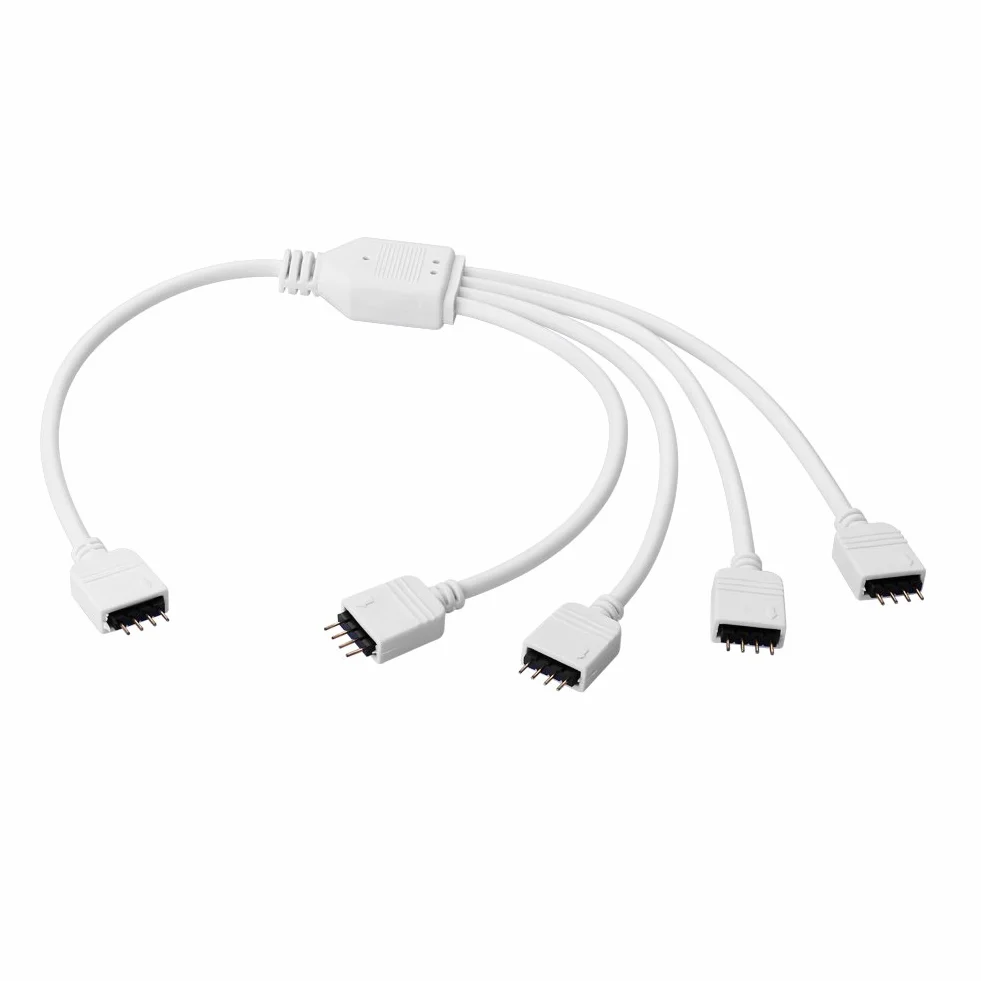 Sienoc Rozdzielacz 4-biegunowy, kabel przyłączeniowy 1 do 4 portów do taśmy zmieniającej kolor LED RGB