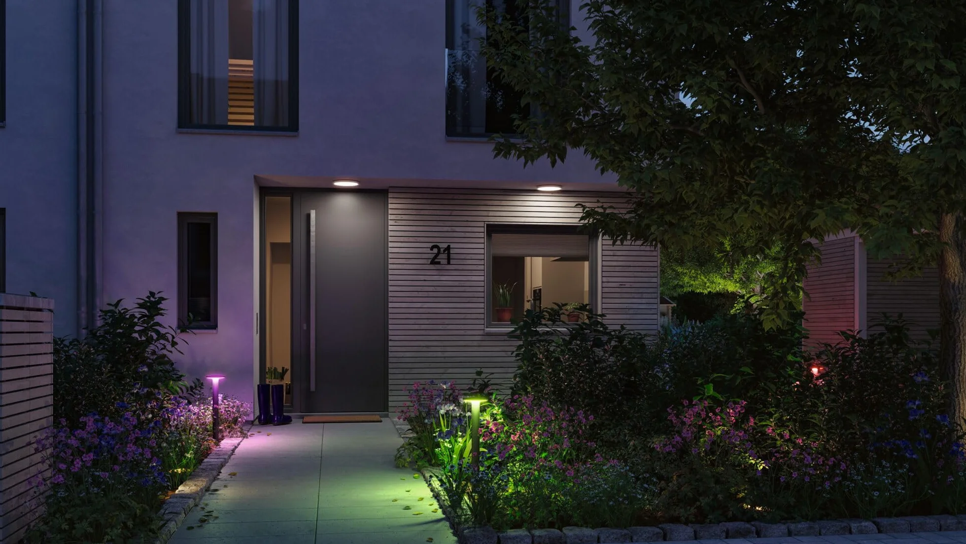 Paulmann LED oprawa zewnętrzna słupkowa Smart Home Zigbee Plate IP44 600mm RGBW 200lm 230V antracyt