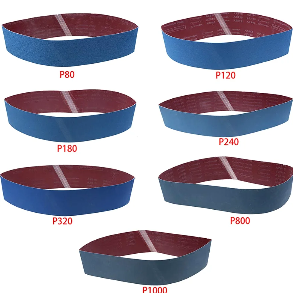 5 sztuk 100x915mm paski szlifierskie niebieski papier ścierny 80/120/150/180/240/320/800/1000 grys cyrkon korund polerowanie pasów taśmowych narzędzie, 120
