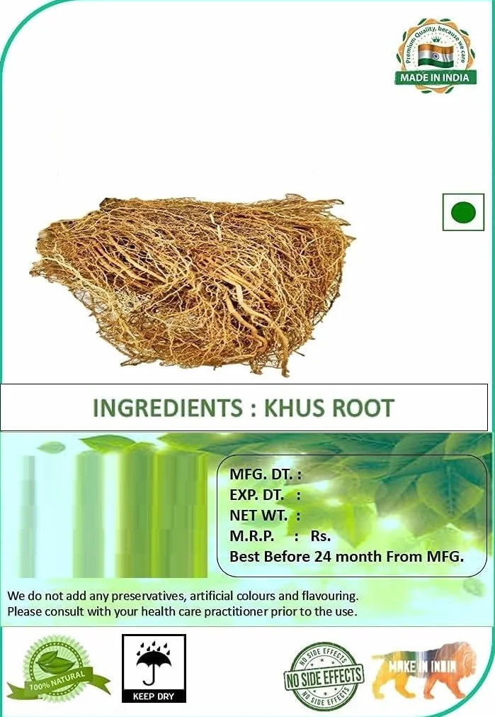 DX Khas Root | khus trawa khus jad ushira wetiweria korzenie Vetiveria Ramacham (400 gramów)
