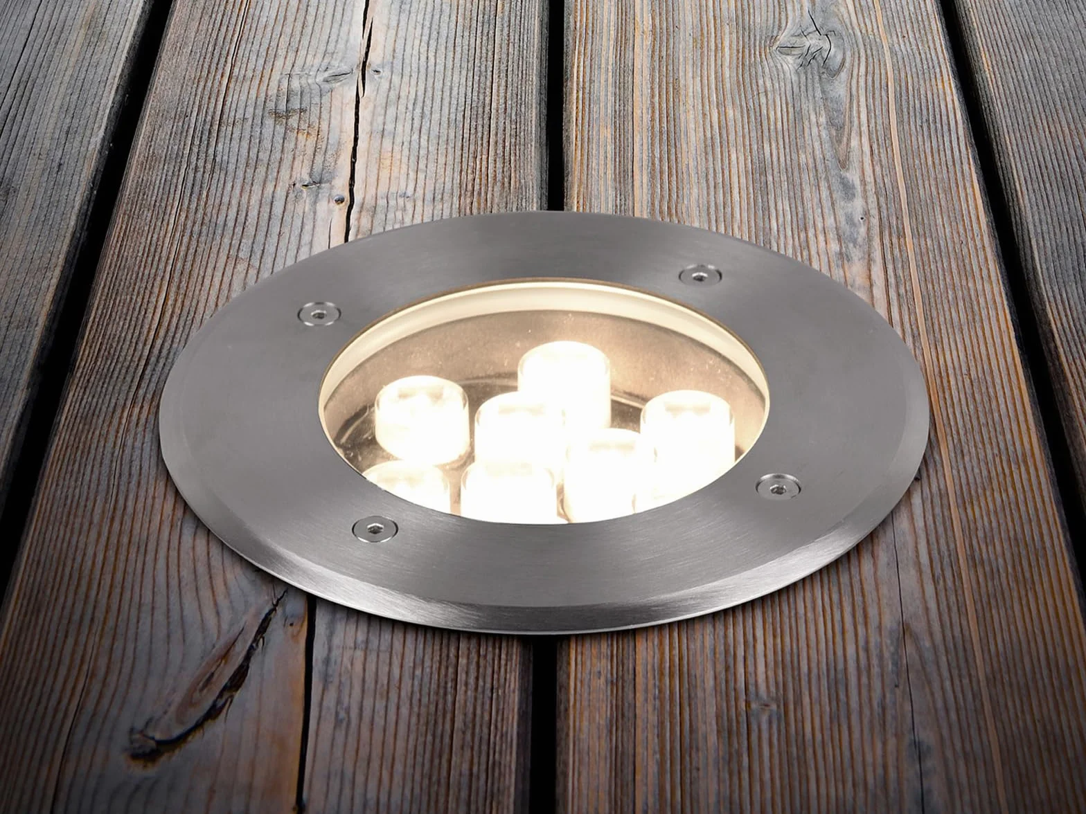 Trio Leuchten LED zewnętrzny reflektor do montażu w podłożu Belaja 821660207, metal nikiel matowy, w zestawie 9 W LED