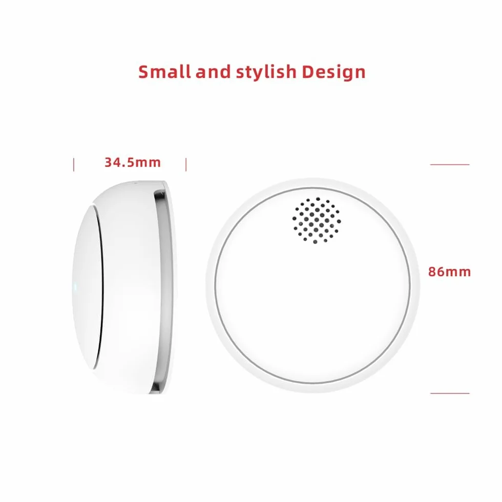 HEIMAN Czujnik dymu WiFi z przyciskiem wyciszenia, standard EN 14604, inteligentny czujnik ognia, WLAN (5), WS2SA-1-TY