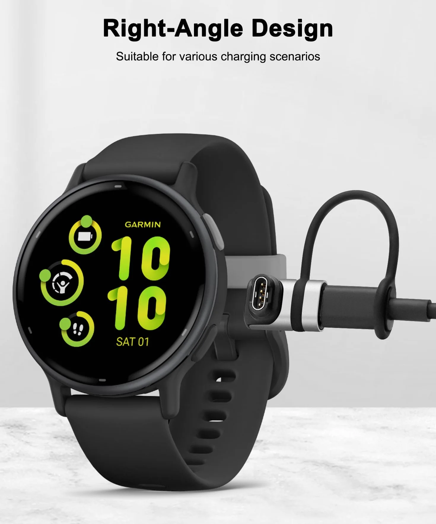 Adaptery ładowarki do zegarków (2 sztuki), złącze ładowania typu C żeńskie na męskie kompatybilne z Garmin Fenix 7/7S/7X/6/6X/6S i More-Siliver
