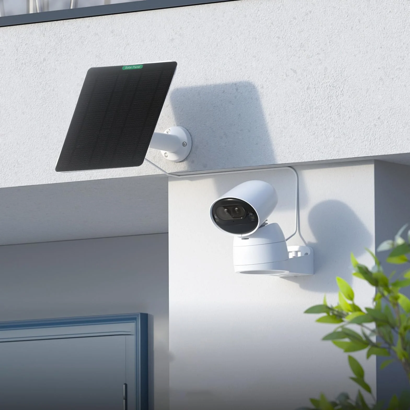 Ring Doorbell ładowarka słoneczna, panel ładowania dzwonków wideo, akcesoria 50 W, odporny na warunki atmosferyczne uchwyt zewnętrzny, kompaktowy, idealny na ścianę, podwórko, wejście do mieszkania