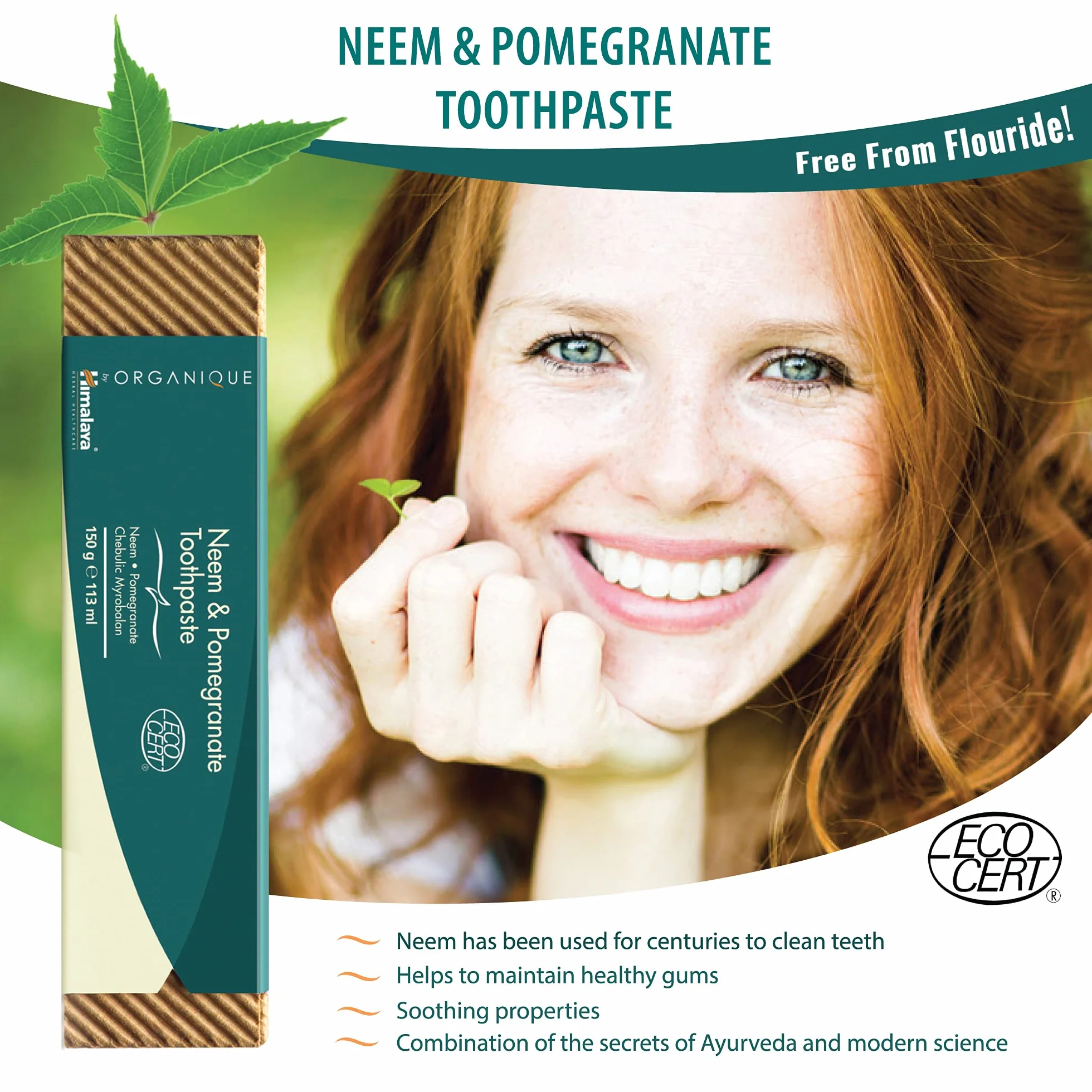 Himalaya ORGANIQUE Ograniczna Pasta do Zębów Z Neem i Granatem 150 ml