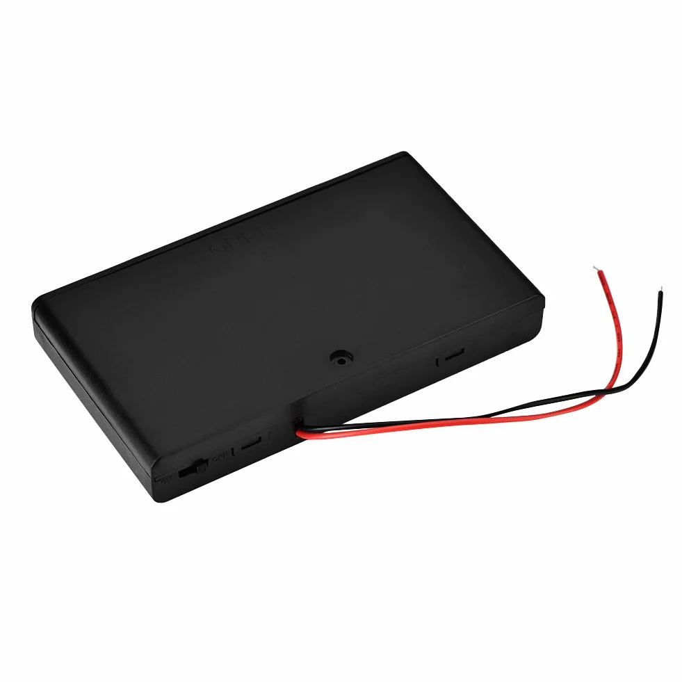 Zerone 12 V 8x obudowa uchwytu baterii AA pudełko do przechowywania baterii ABS czarny