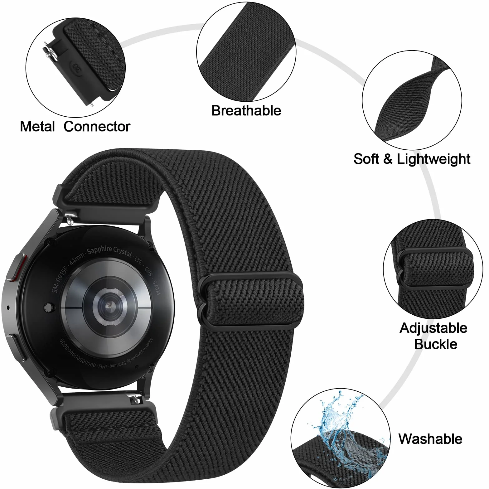 Vancle Pasek do smartwatcha 22 mm nylonowy regulowany