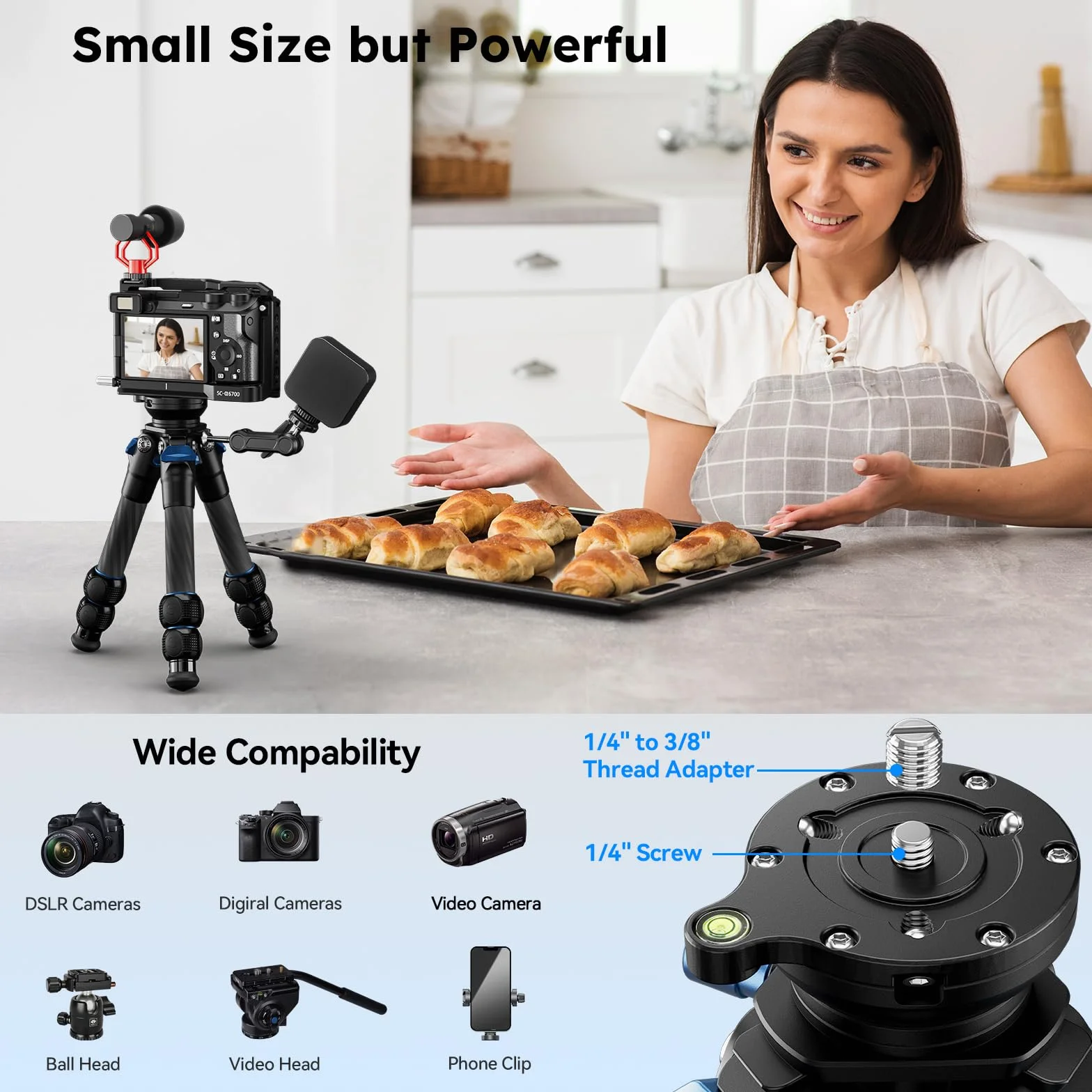 SIRUI AM-223L Mini statyw węglowy do kamery DSLR, 15 kg, 36 cm