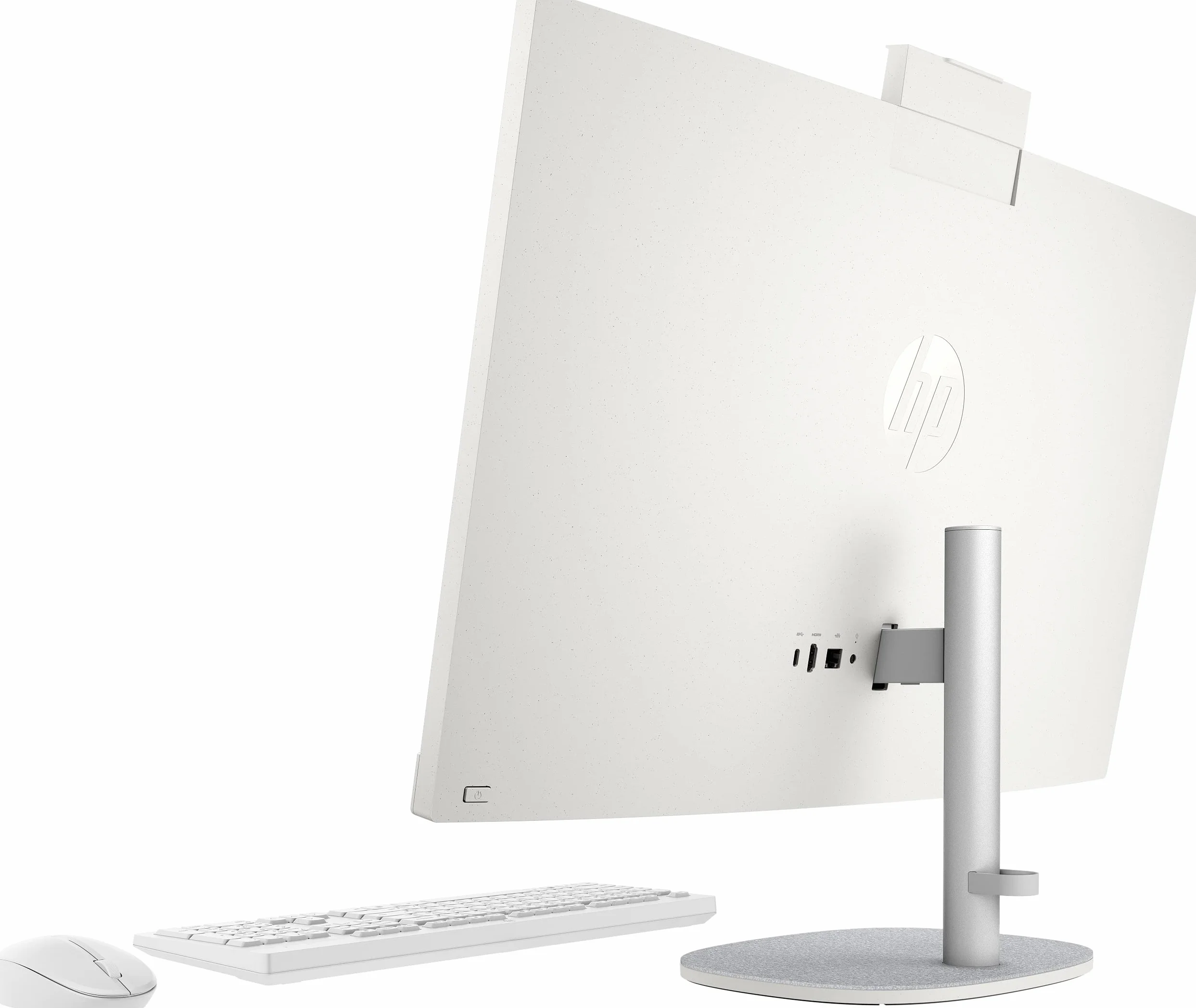HP 27-cr0008ss - 27-calowy komputer Full HD z bezprzewodową kamerą, klawiaturą i myszą (AMD Ryzen 5 7520U, 16 GB RAM, 512 SSD, AMD Radeon Graphics, bez systemu operacyjnego) biały - klawiatura QWERTY