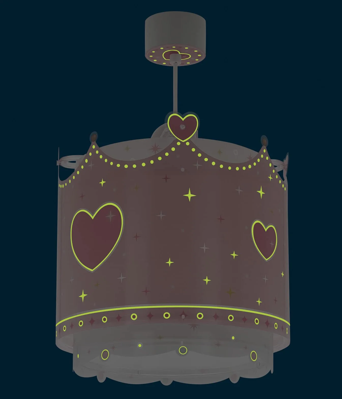 Lampa sufitowa dziecięca Dalber Little Queen Crown Hearts różowa (61102)