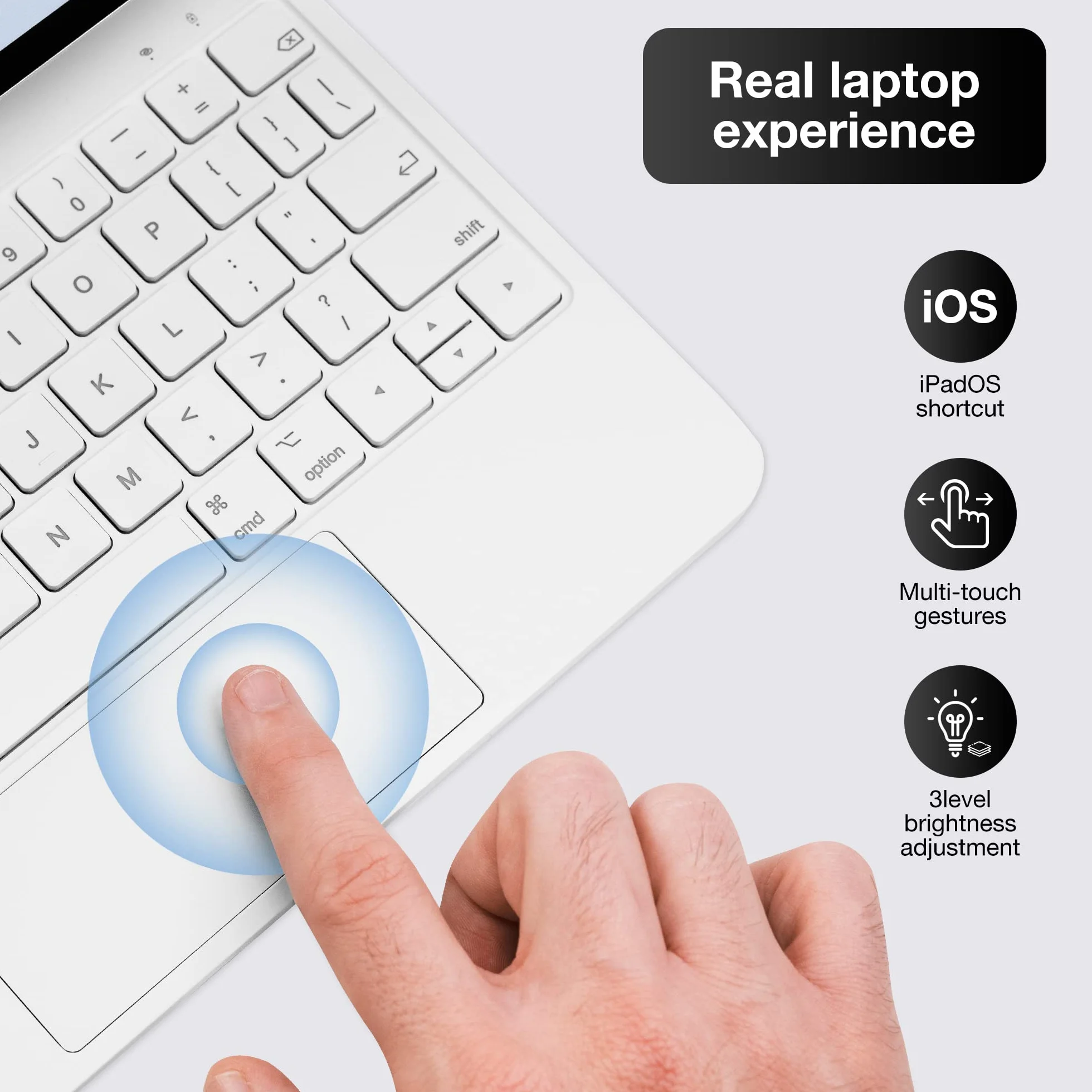Etui z klawiaturą Magic Keyboard do iPad Air 11 cali M2 2024 M3 2025 zintegrowany gładzik biały