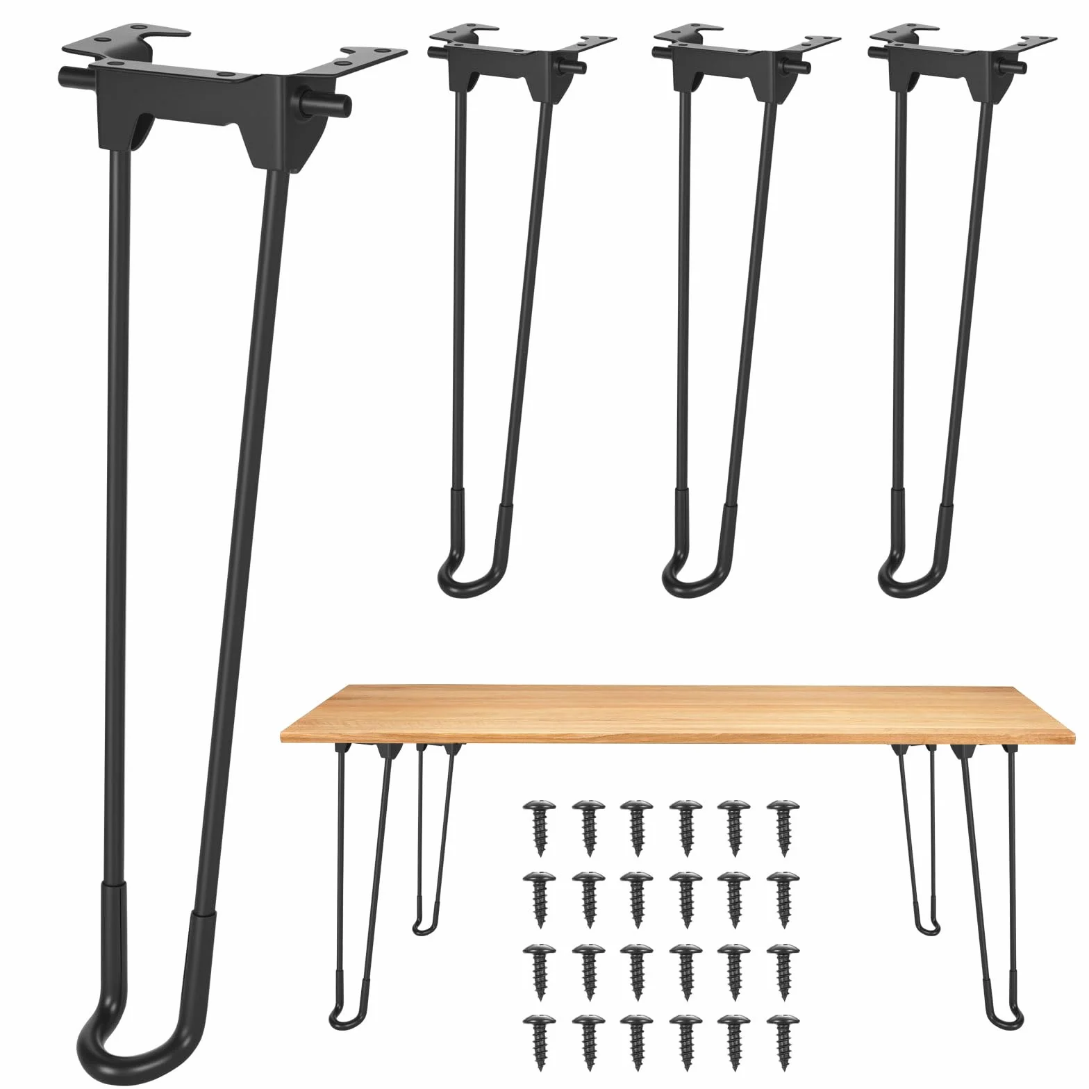 4 sztuki składanych nóg meblowych, nóżki meblowe, składane nóżki stołowe o długości 32 cm, czarne metalowe noga stołu do stolików śniadaniowych, krzeseł, biurek, sof, ławek