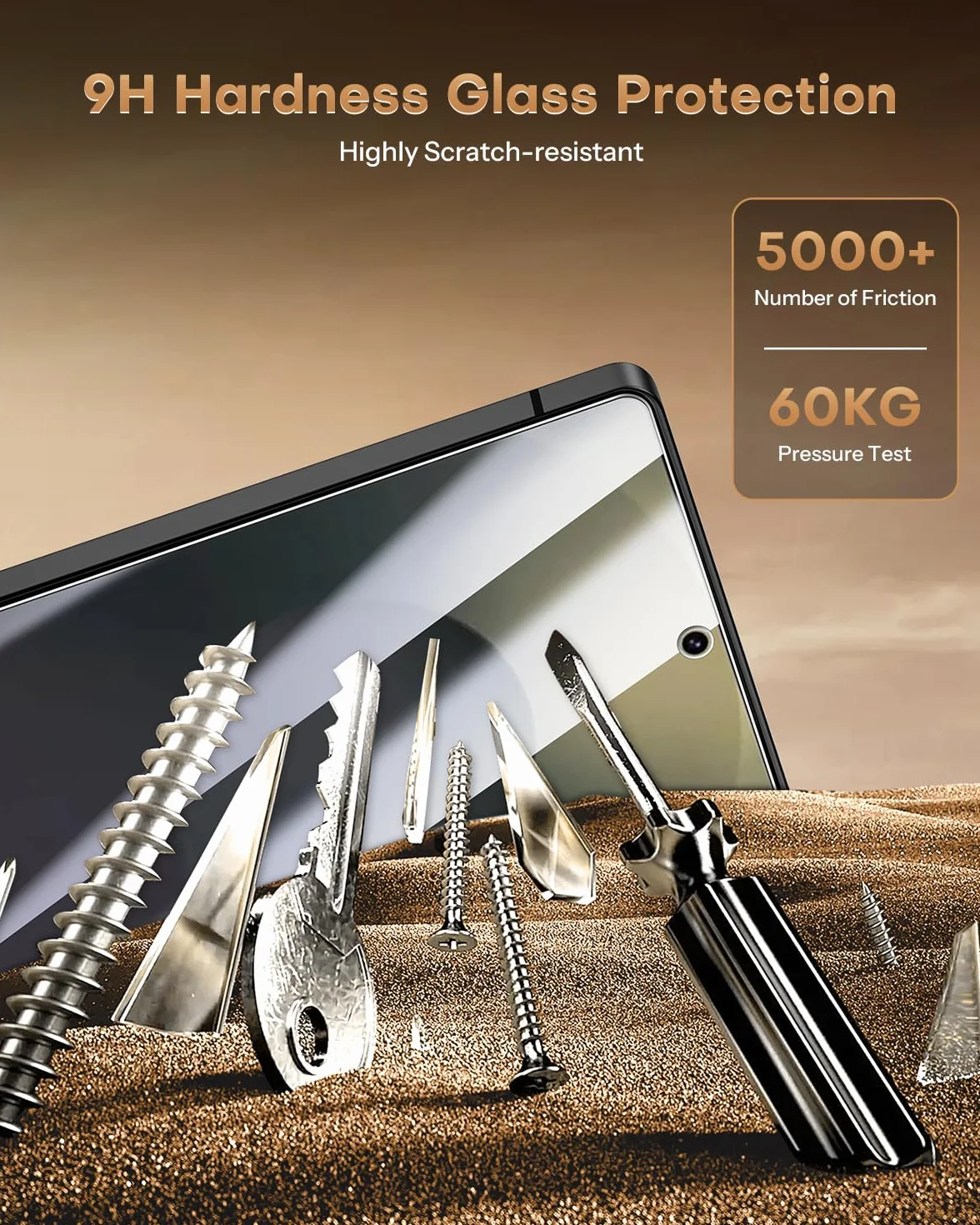 OMOTON szkło hartowane do Samsung Galaxy S25 Ultra, 3 folie + 2 osłony obiektywu, odblokowanie linii papilarnych