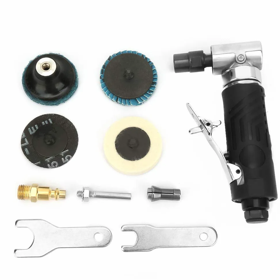 Pneumatyczne 90 stopni kąt młynek do szlifierki Szybkie szlifowanie powietrza do modelu sprzętowego szklanego kamienia [wszechstronne narzędzie] 1/4 '' 20000 rpm