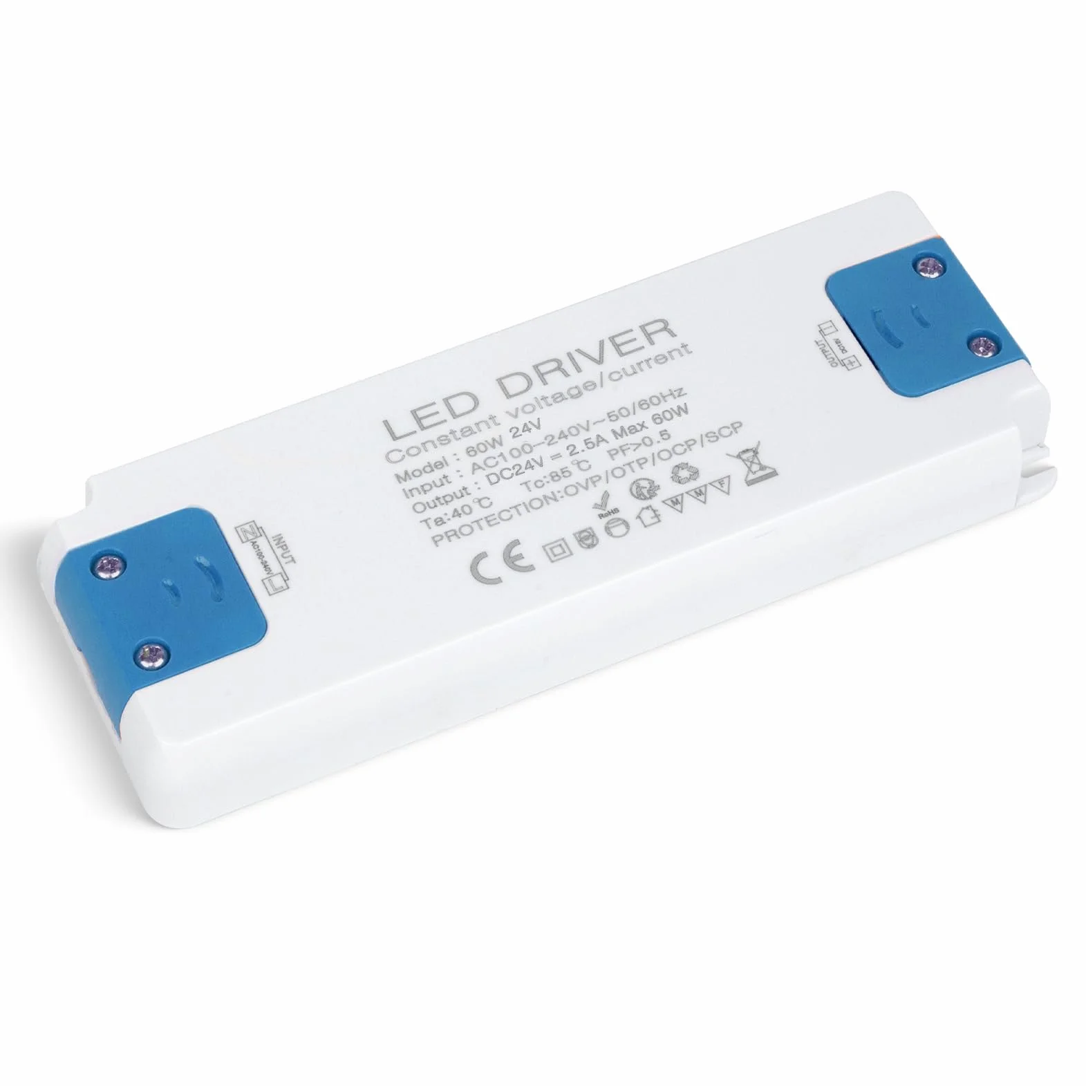 24V 60W Zasilacz LED Transformator 230V Do 24V 60W 2.5A Smukły Sterownik Stałonapięciowy Ultracienki Transformator Niskonapięciowy, Odpowiedni Do Taśm świetlnych I Opraw Oświetleniowych