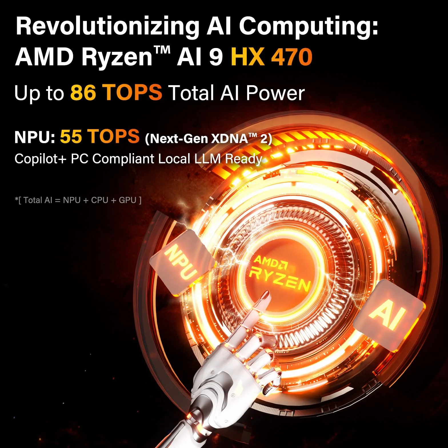 GEEKOM AI Mini PC A9 Max AMD Ryzen AI 9 HX 470 32GB DDR5 2TB SSD Windows 11 Pro