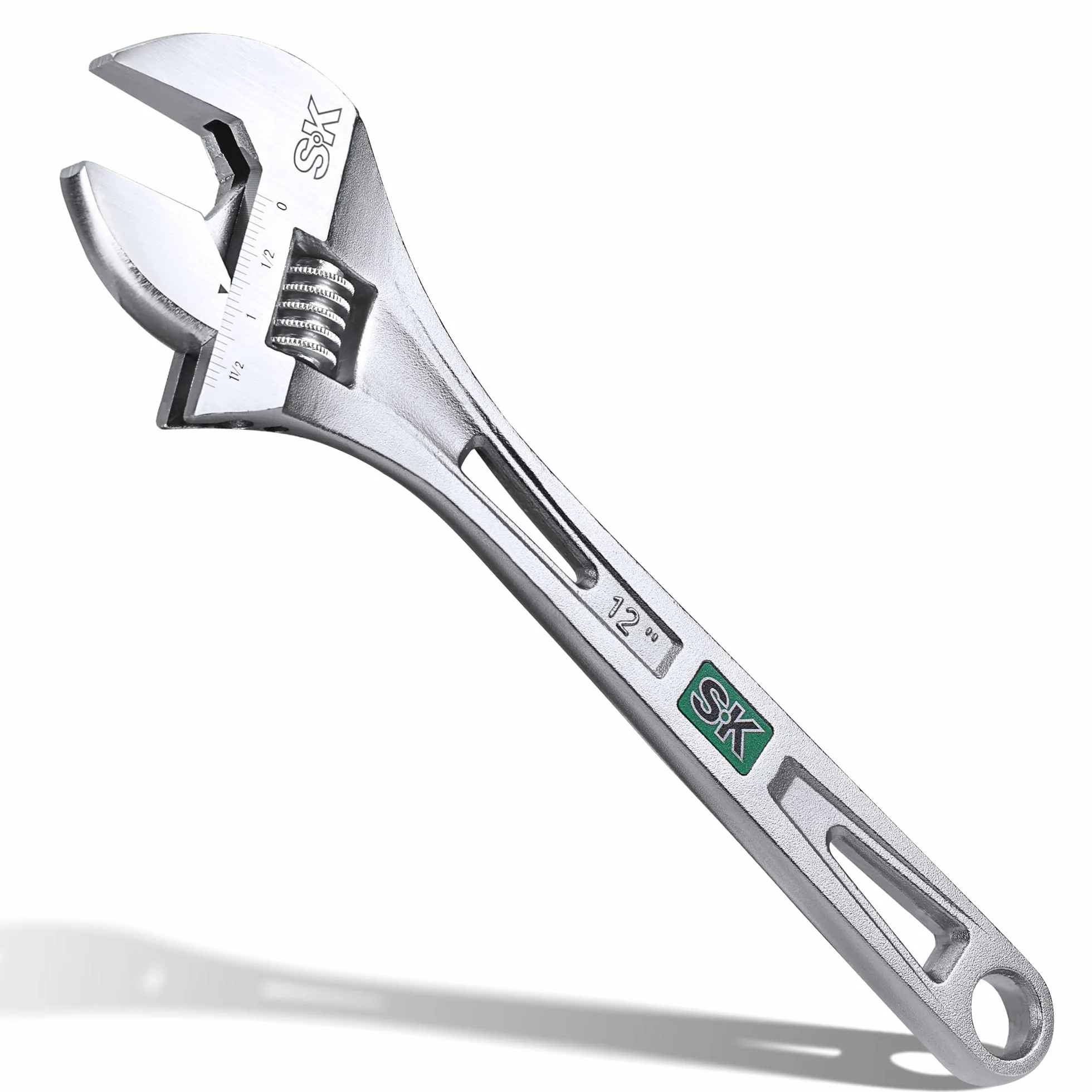 SK Klucz nastawny 30 cm, pojemność szczęki 1-1/5.1 cm, stal Cr-V, SAE i wagi metryczne