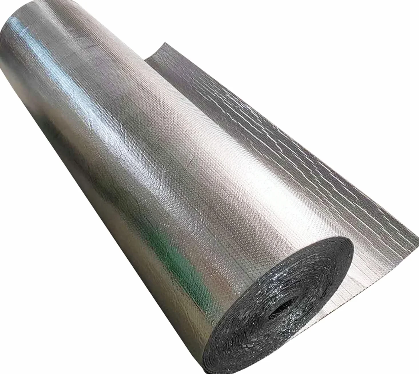 Folia izolacyjna, samoprzylepna dwuwarstwowa aluminiowa folia bąbelkowa w rolkach izolacyjnych na poddasze, podłogi(1x5m/3.2x16.4ft)