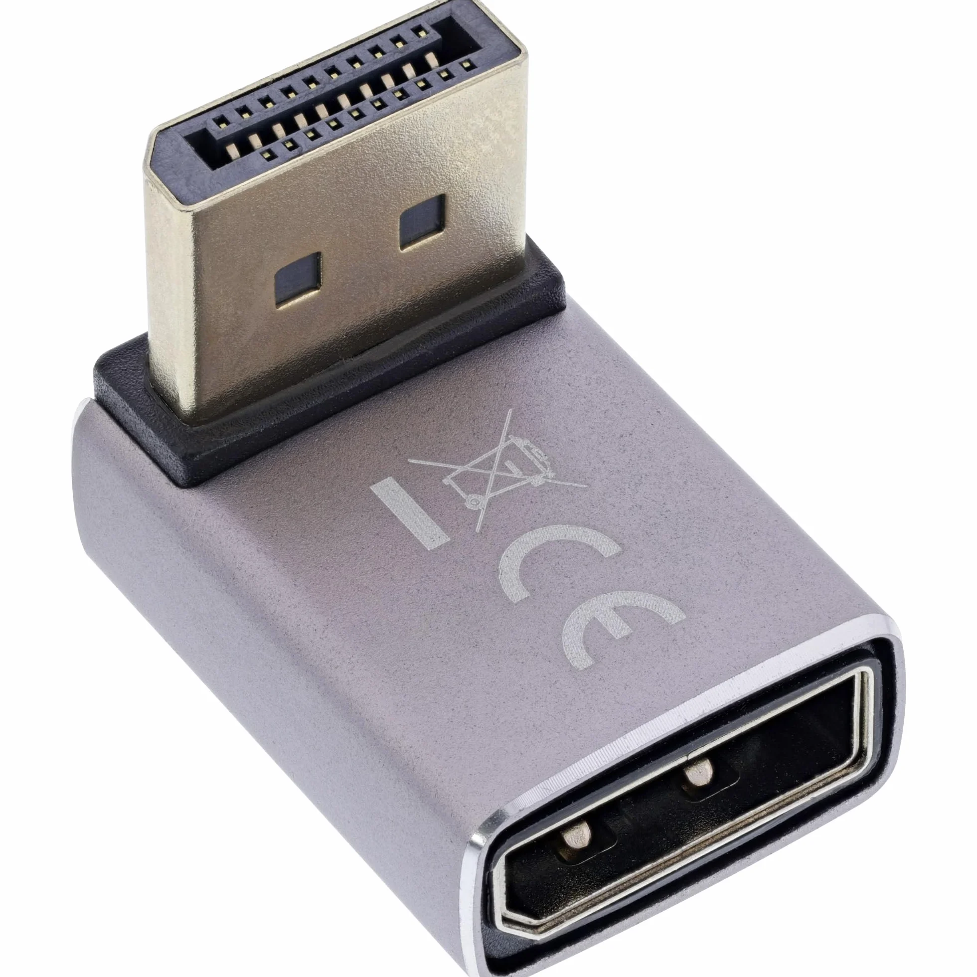 InLine Adapter DisplayPort 1.4 kąt 90° DP do gniazda 8K 17291G