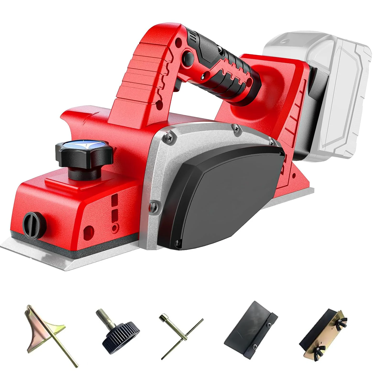 Bezprzewodowa strugarka kompatybilna z akumulatorem Milwaukee 18 V, 3200 obr./min, ręczna elektryczna strugarka do drewna, 0-2 mm, regulowana głębokość, do obróbki drewna, mebli DIY (bez baterii)