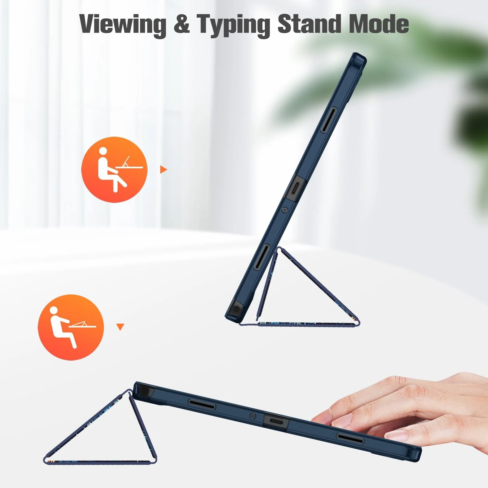 FINTIE, Etui SlimShell do Samsung Galaxy Tab A9+ / A9 Plus 11 cali 2023, SM-X210/X216/X218, lekka, przejrzysta, matowa tylna obudowa z funkcją automatycznego budzenia/uśpienia, niebieski gwiaździsty