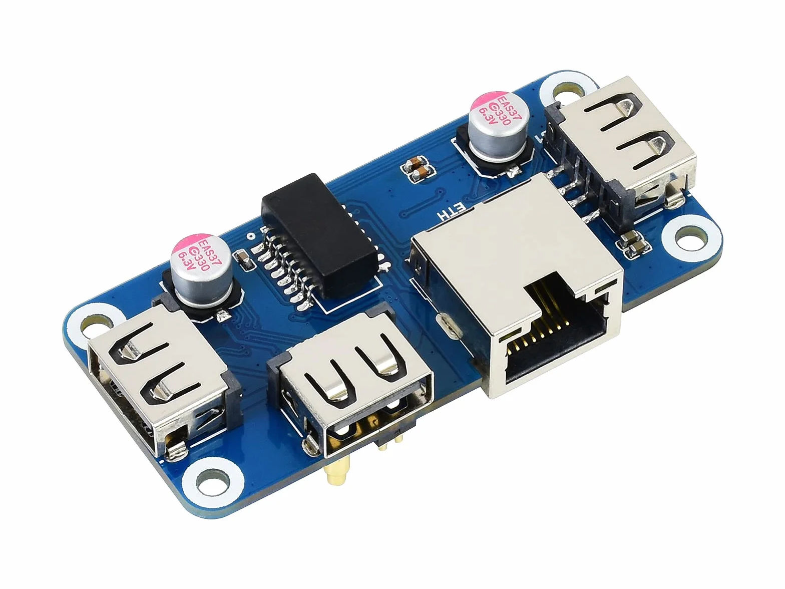 Waveshare Ethernet/USB HUB HAT (B) for Raspberry Pi Series 1x RJ45 3X USB 2.0