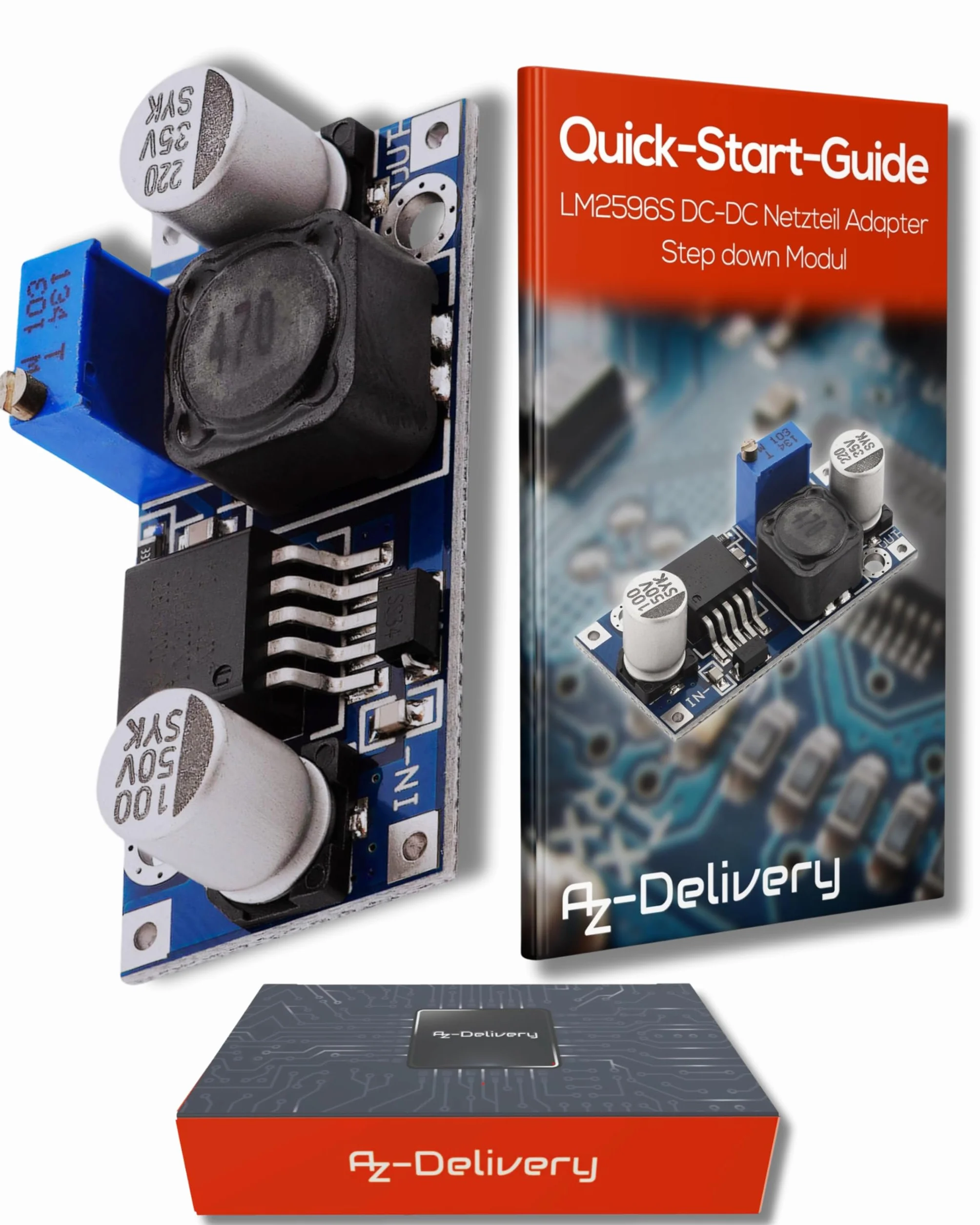 AZDelivery LM2596S DC-DC zasilacz krok w dół moduł kompatybilny z Arduino