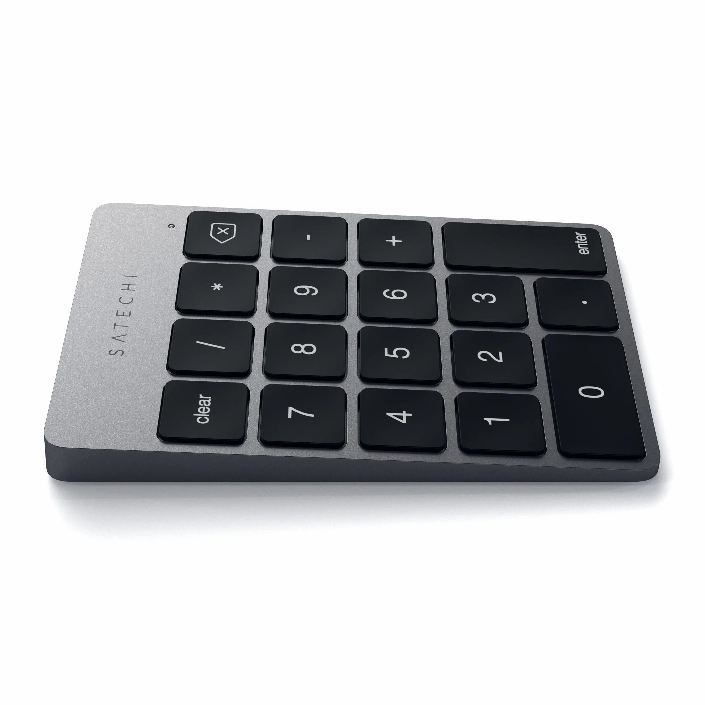 SATECHI Smukła aluminiowa bezprzewodowa klawiatura Bluetooth - rozszerzenie o 18 klawiszy do wprowadzania danych Excel do iMac, MacBooka Pro, iPad, iPhone, Lenovo i innych (kosmiczna szara)
