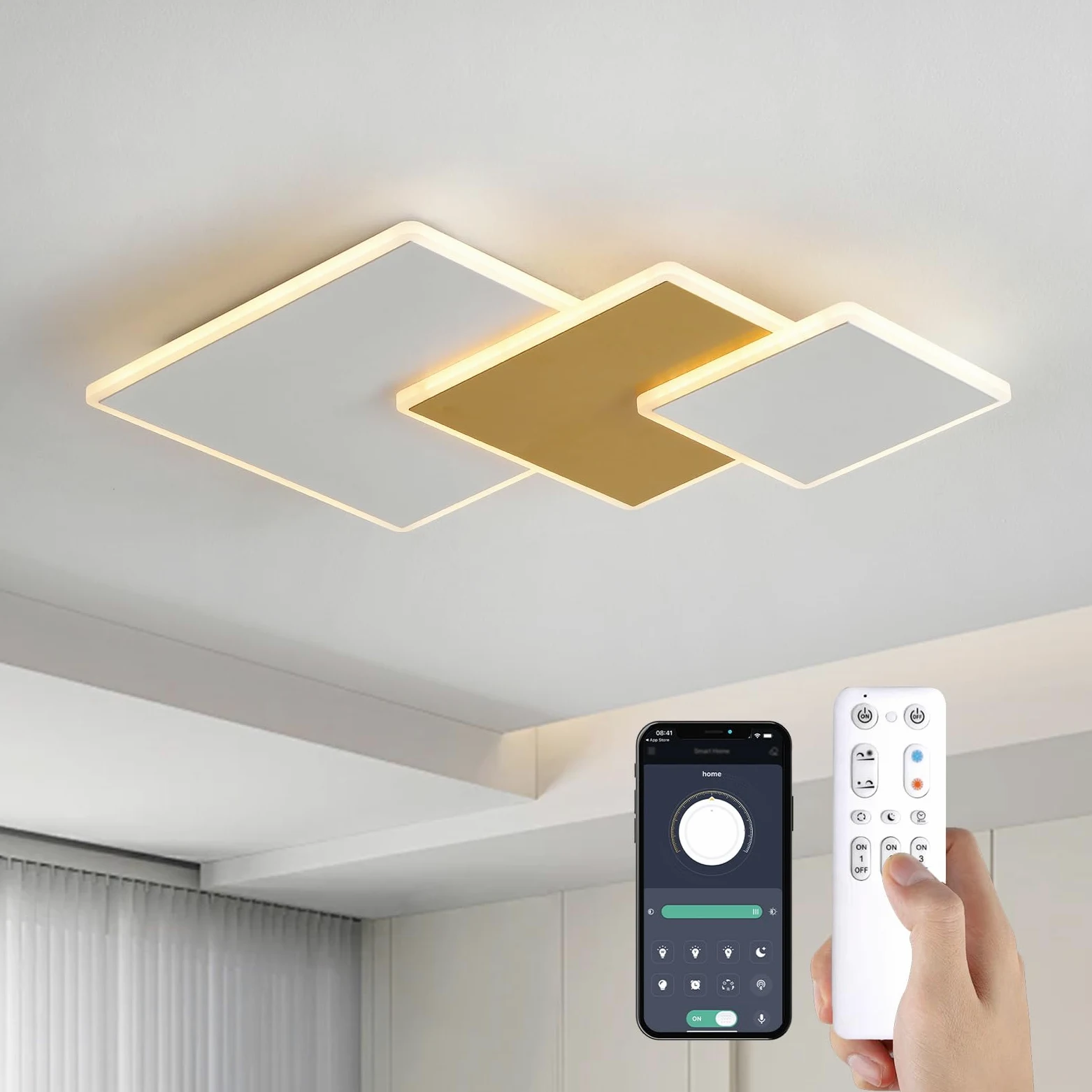 Nowoczesna lampa sufitowa LED, kreatywna lampa sufitowa wkształcie, kwadratowa, akrylowa, do sypialni, kuchni, salonu, korytarza, balkonu