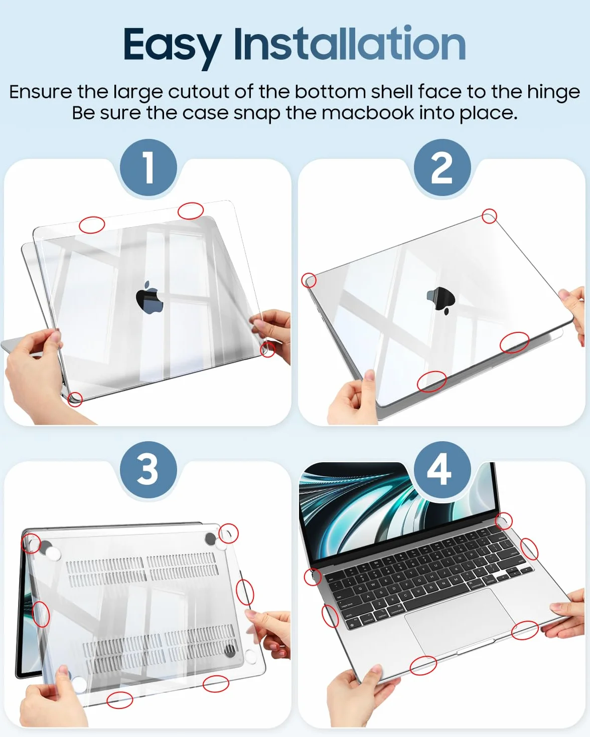 FINTIE Etui kompatybilne z MacBook Air 13,6 cala M5 M4 M3 M2 (2026-2022) A3449 A3240 A3113 A2681, Ultracienkie Twarde Etui Ochronne, Przezroczysty