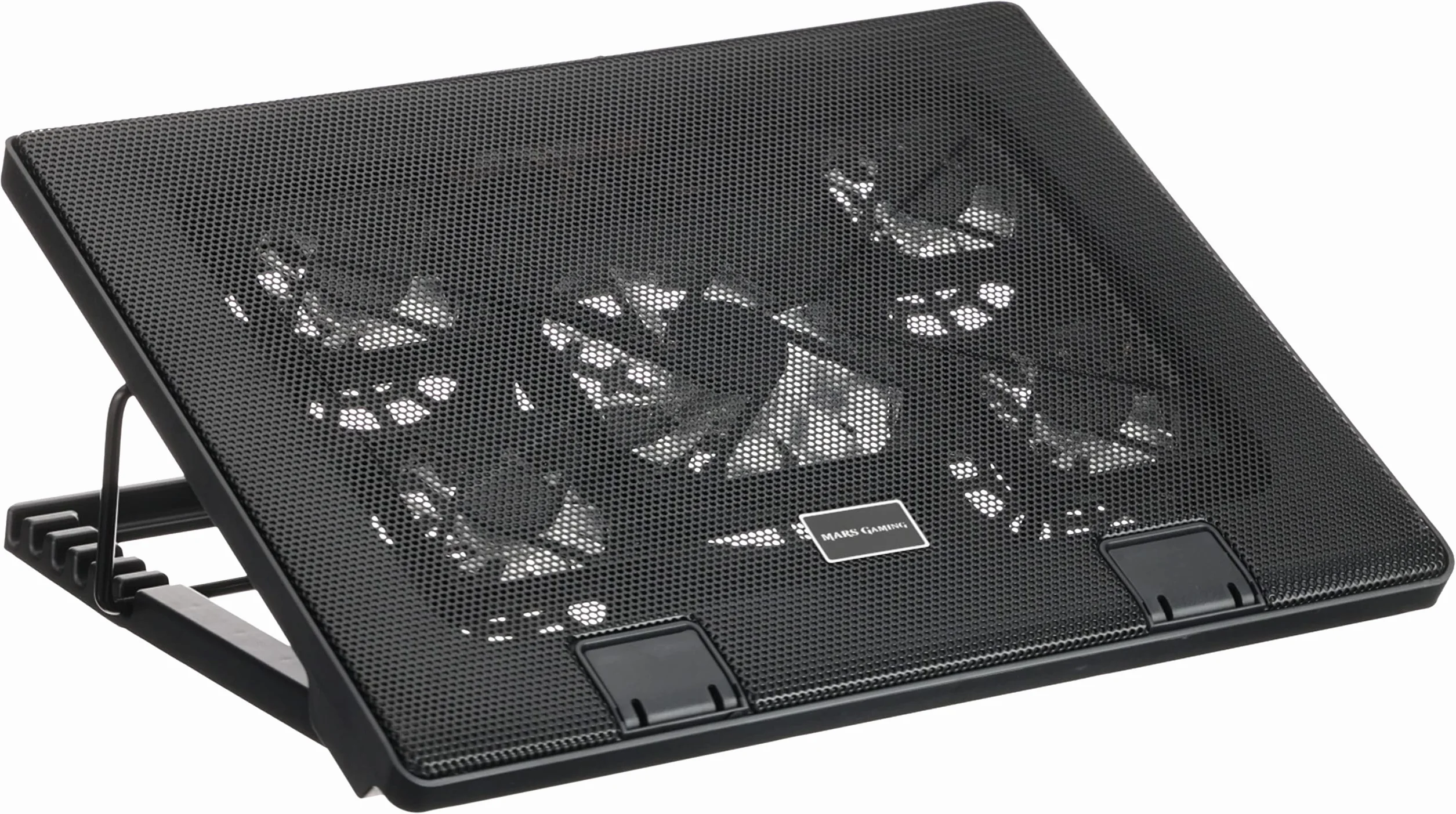 Mars Gaming MNBC2 podstawa chłodząca do laptopów do gier do 17,35 cala (5 bardzo cichych wentylatorów, czerwona LED, 2 x USB 2.0), czarny i czerwony